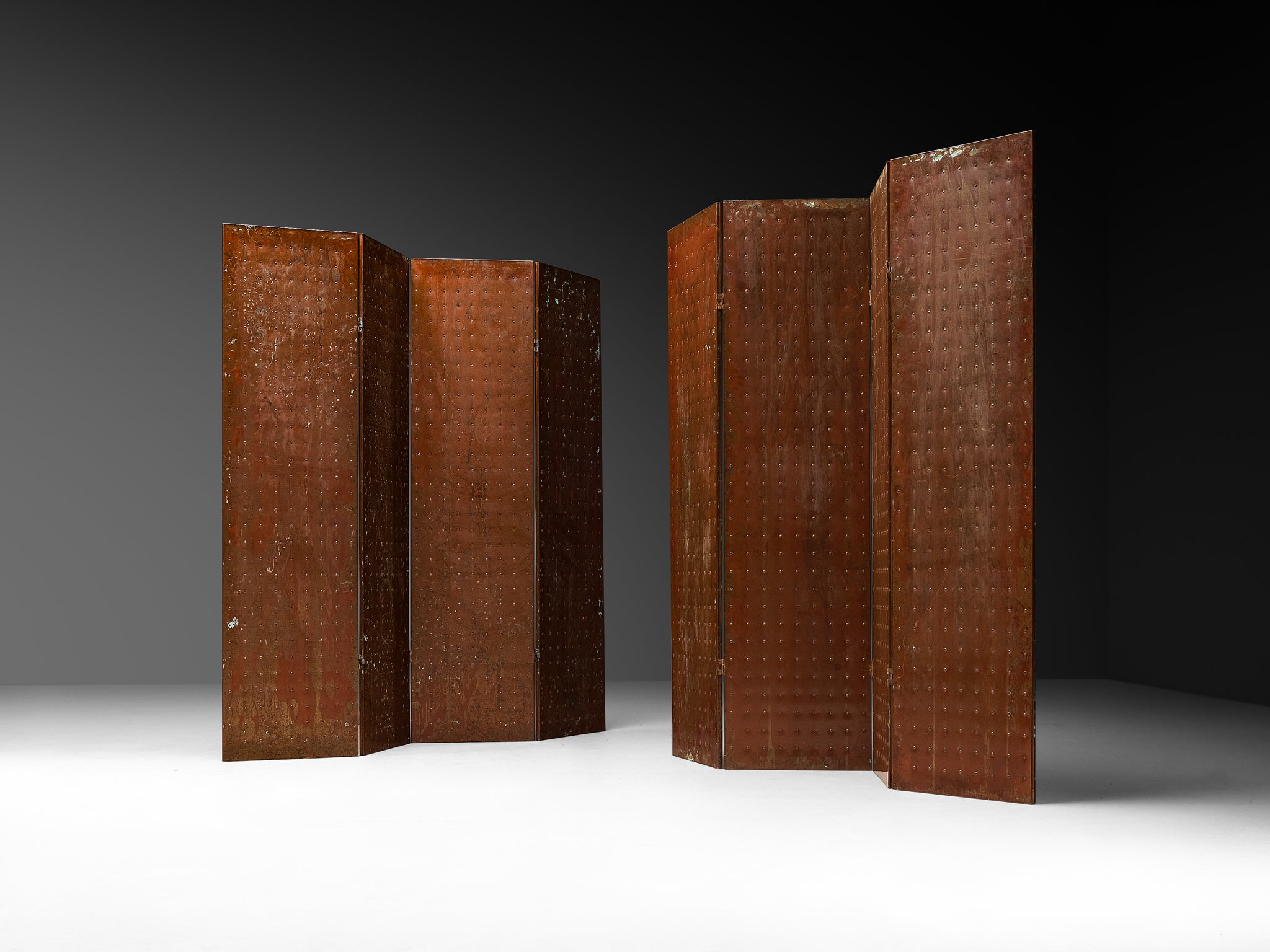 Mats Theselius for Källemo AB Limited Edition 'Rörligt Objekt' Folding Screen in Patinated Copper 88/100
