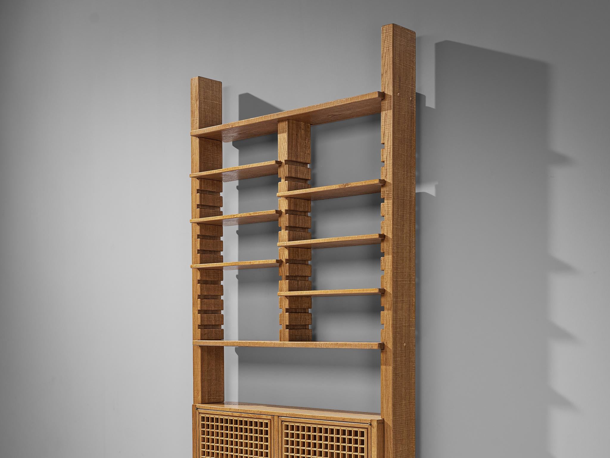 Giuseppe Rivadossi for Officina Rivadossi Highboard with Shelves in Oak case pieces and storage cabinets Morentz