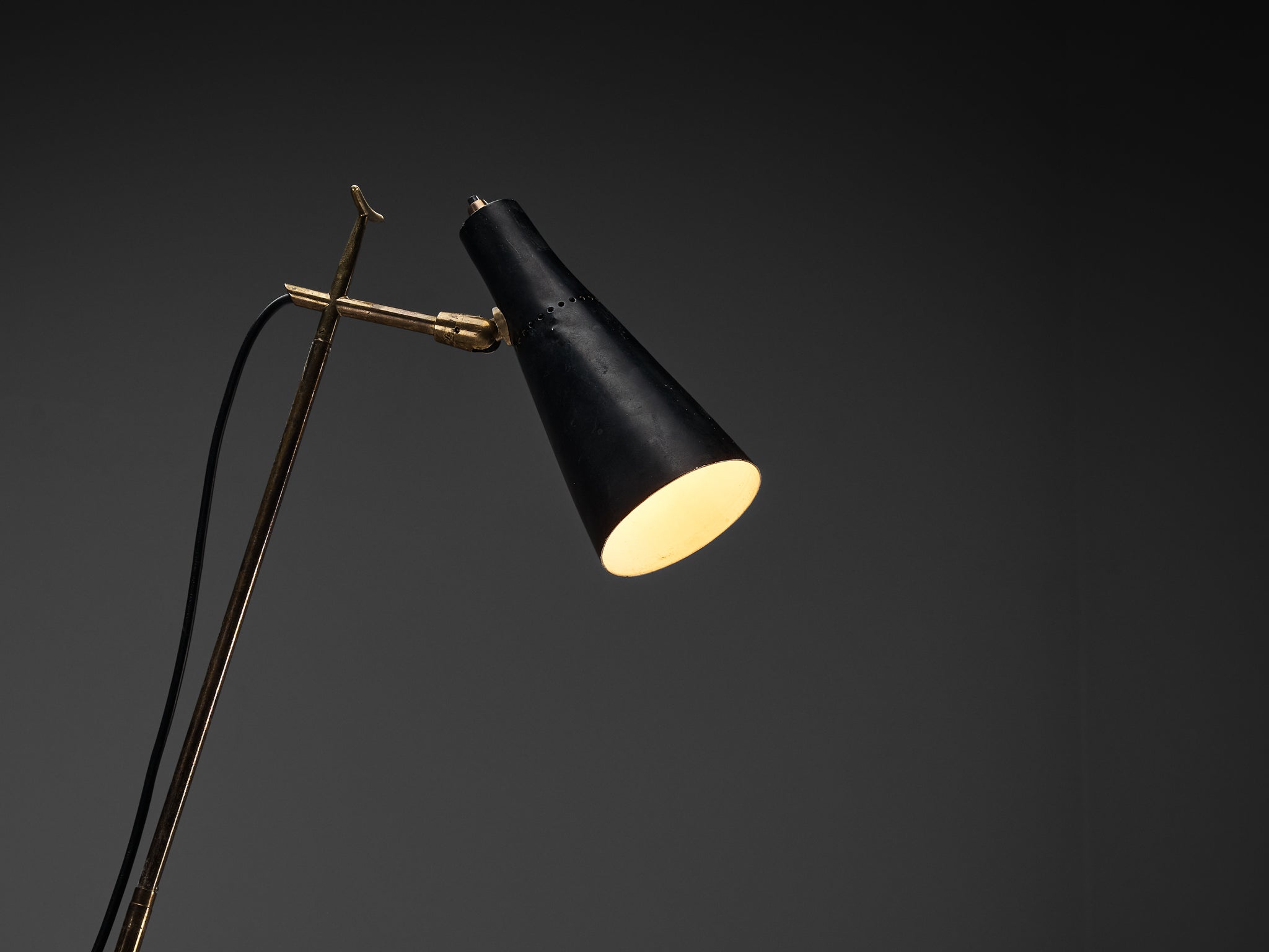 Angelo Ostuni and Renato Forti for O-Luce '201' Floor or Table Lamp in Black Lighting Morentz