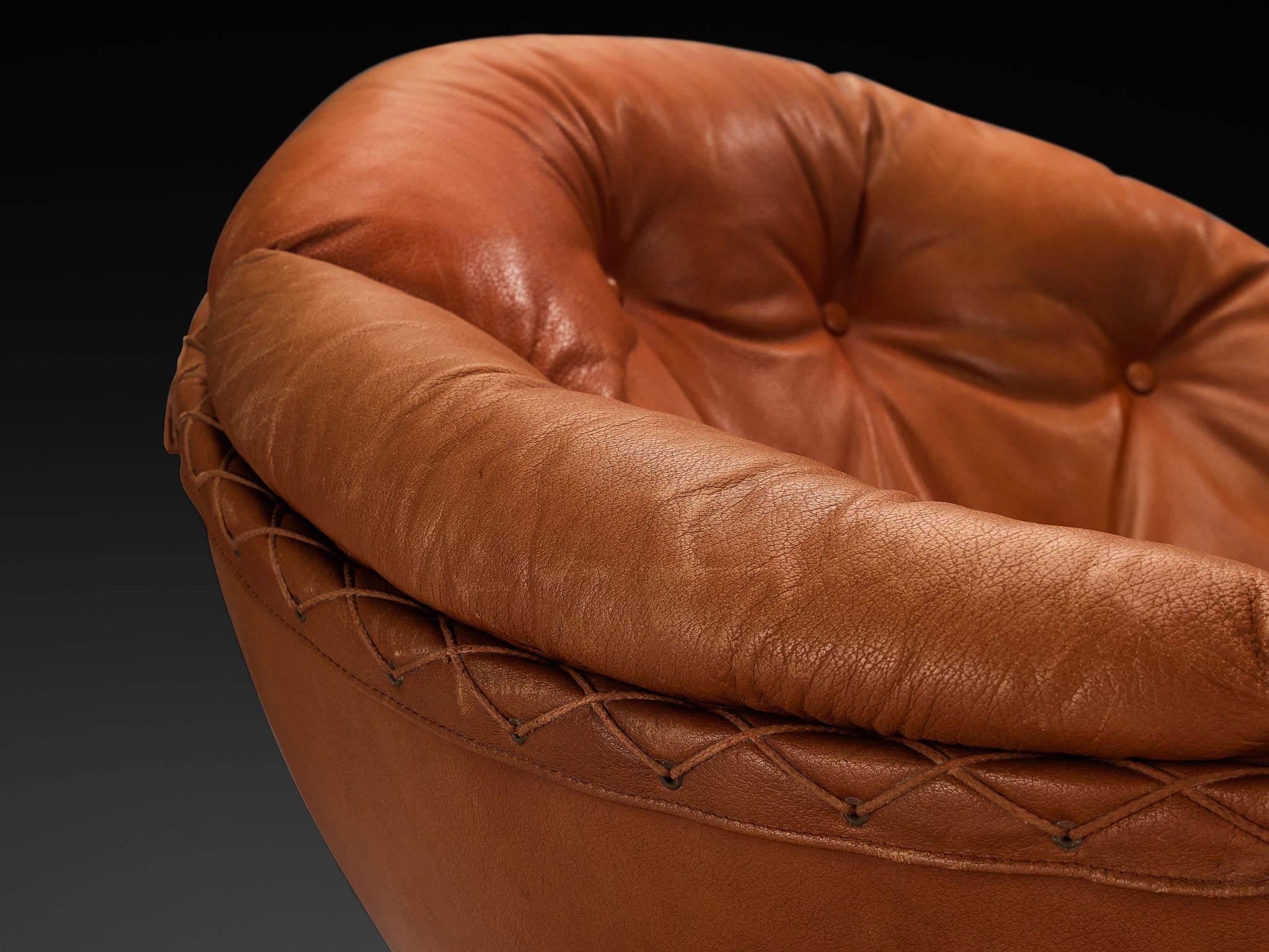 Illum Wikkelsø for Ryesberg Møbler 'Apollo' Lounge Chair in Leather Seating Morentz