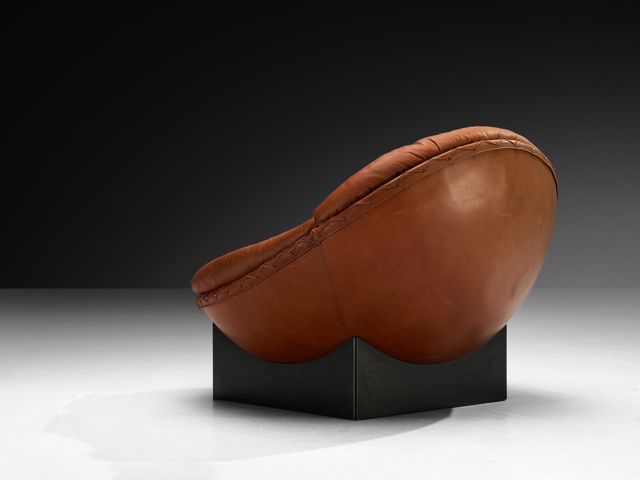 Illum Wikkelsø for Ryesberg Møbler 'Apollo' Lounge Chair in Leather Seating Morentz