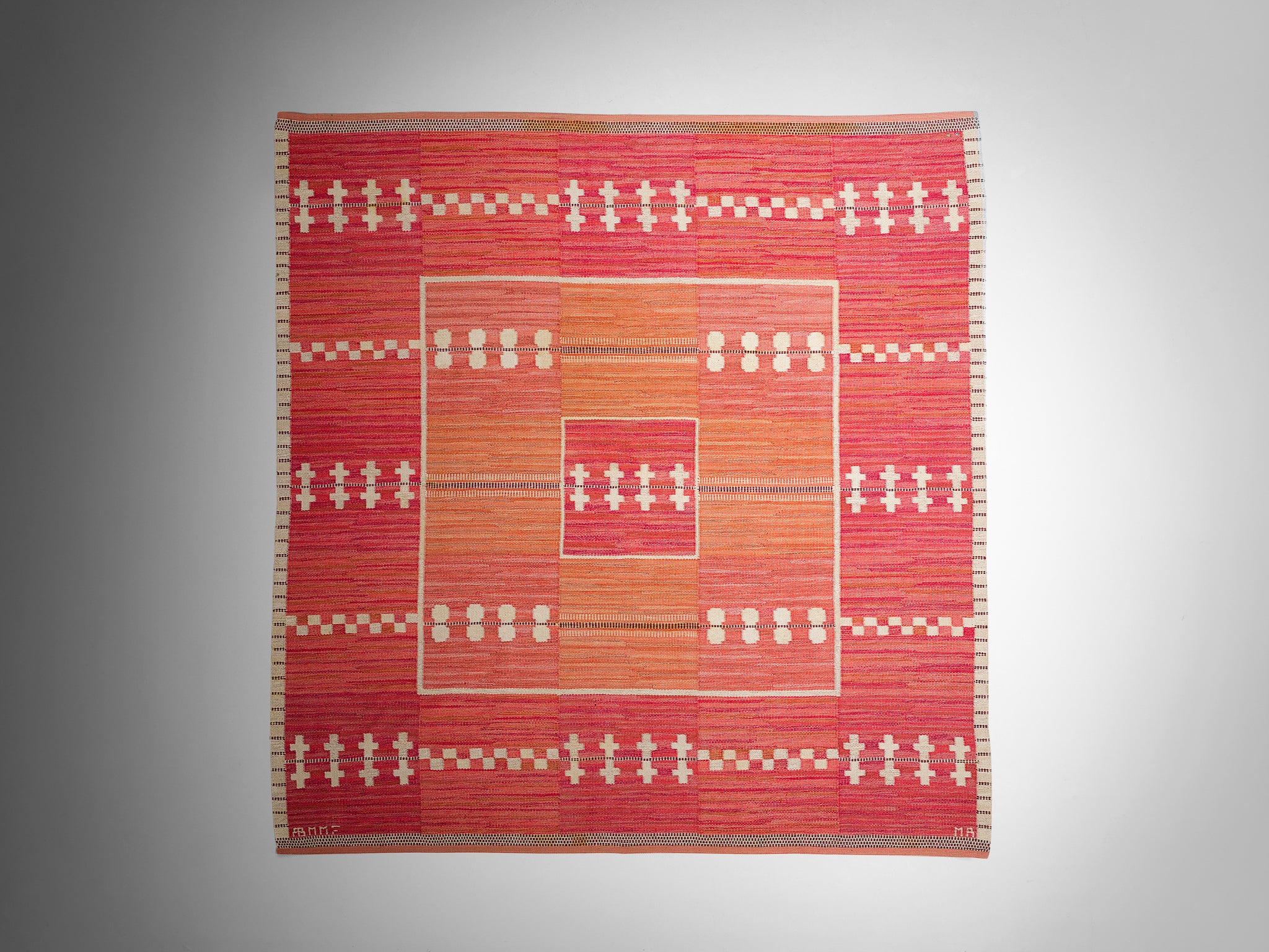 Marianne Richter for Märta Måås-Fjetterström 'Fläder Röd' Carpet in Wool Rugs and Carpets Morentz