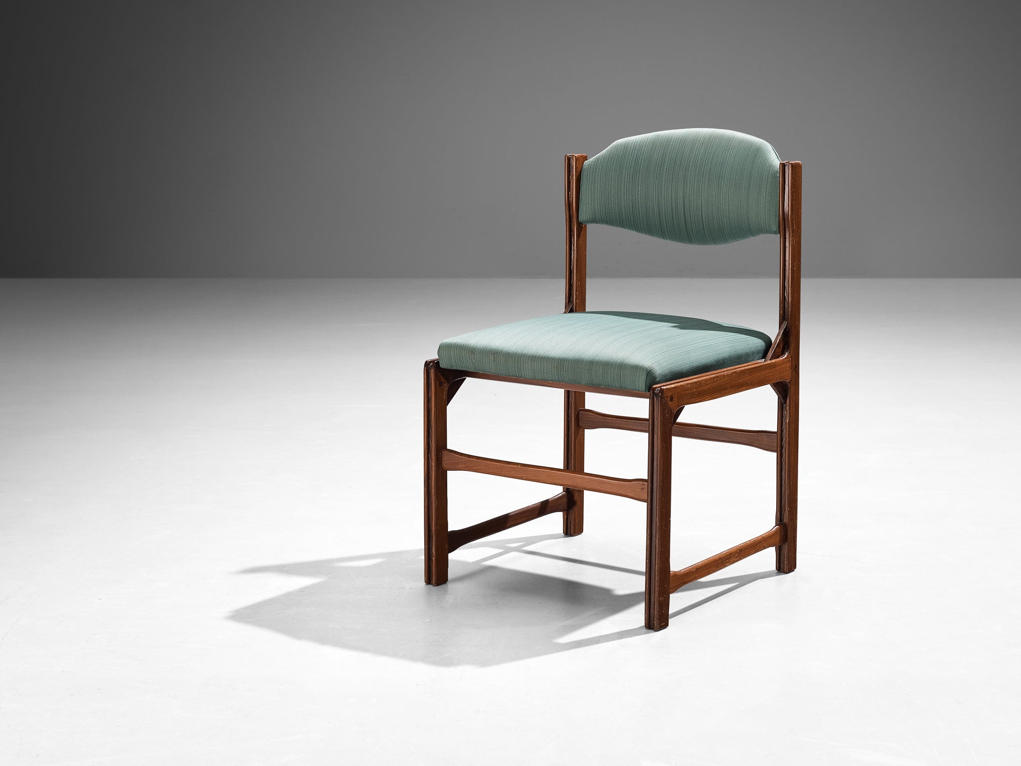 La Permanente Mobili Cantù Chair in Cherry and Soft Green Upholstery seating Morentz