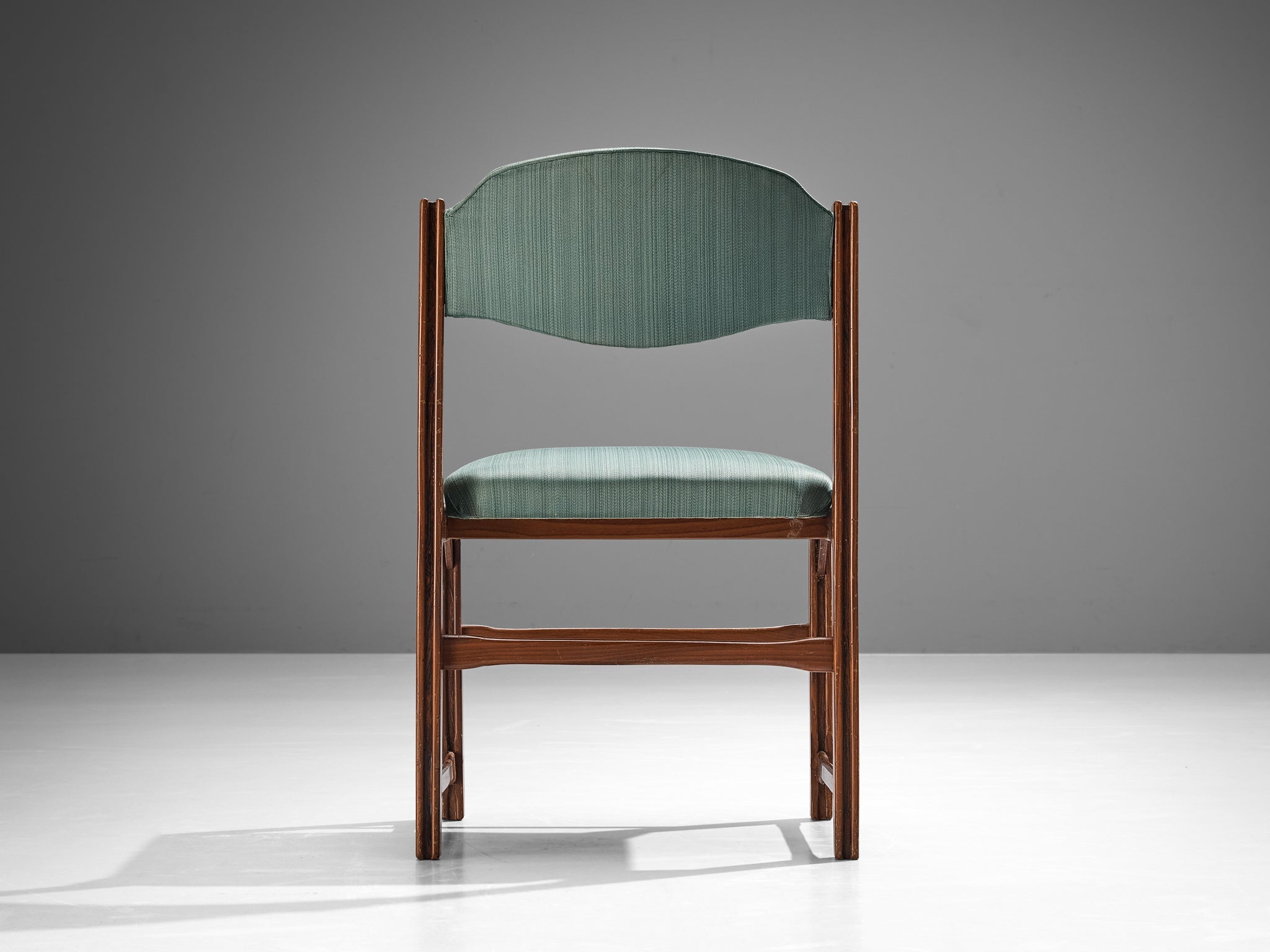 La Permanente Mobili Cantù Chair in Cherry and Soft Green Upholstery seating Morentz
