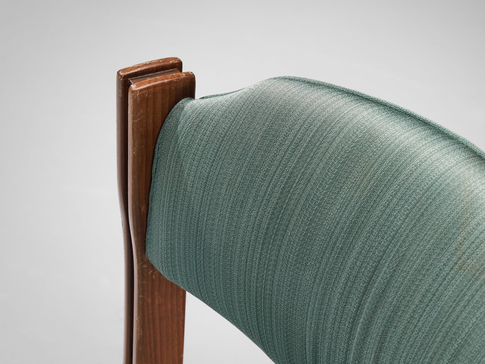 La Permanente Mobili Cantù Chair in Cherry and Soft Green Upholstery seating Morentz