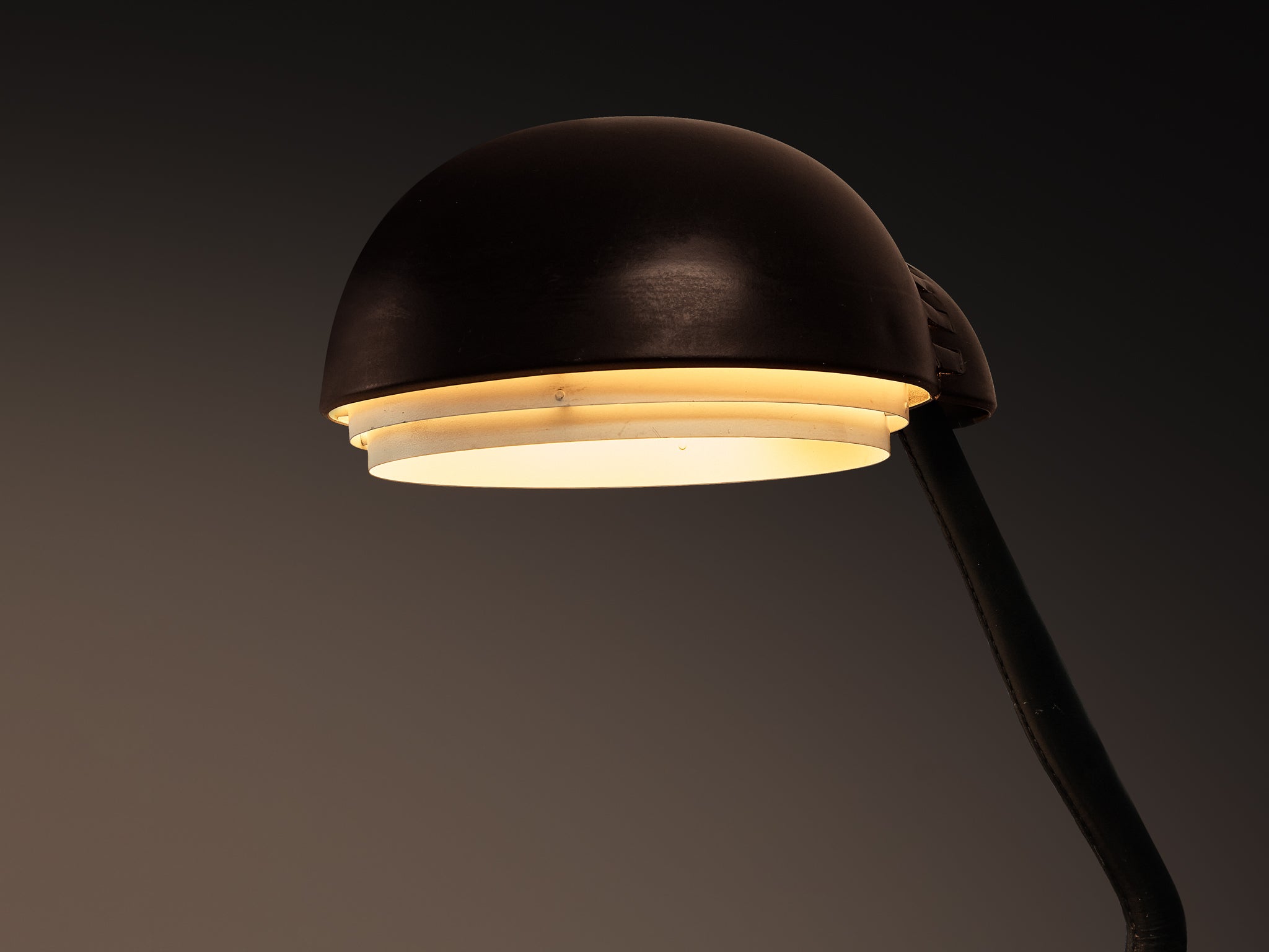 Alvar Aalto for Valaistustyö Ky ‘A704’ Table Lamp in Leather Lighting Morentz