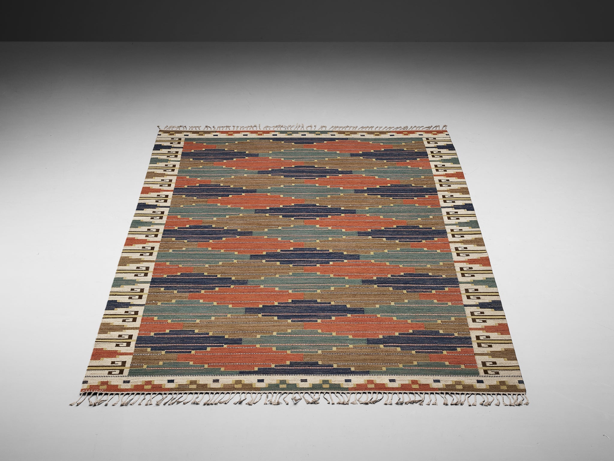 Märta Måås Fjetterström Handwoven 'Blå Heden' Carpet in Wool rugs and carpets Morentz
