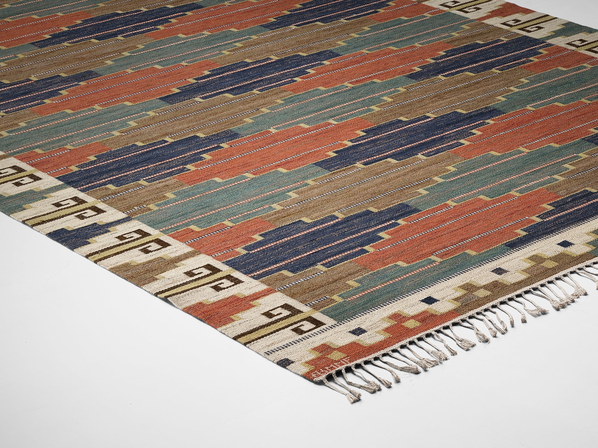 Märta Måås Fjetterström Handwoven 'Blå Heden' Carpet in Wool rugs and carpets Morentz