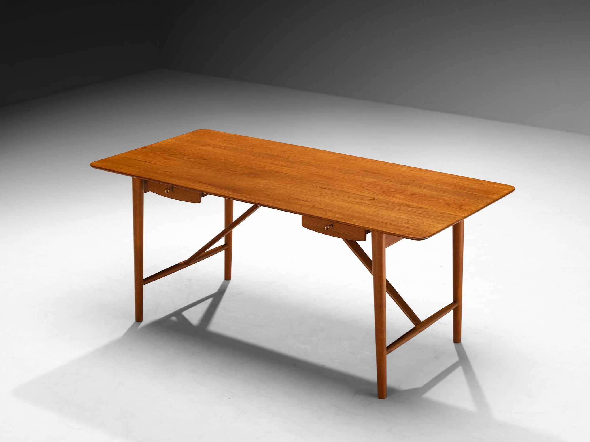 Peter Hvidt and Orla Mølgaard Nielsen Desk in Solid Teak Tables Morentz