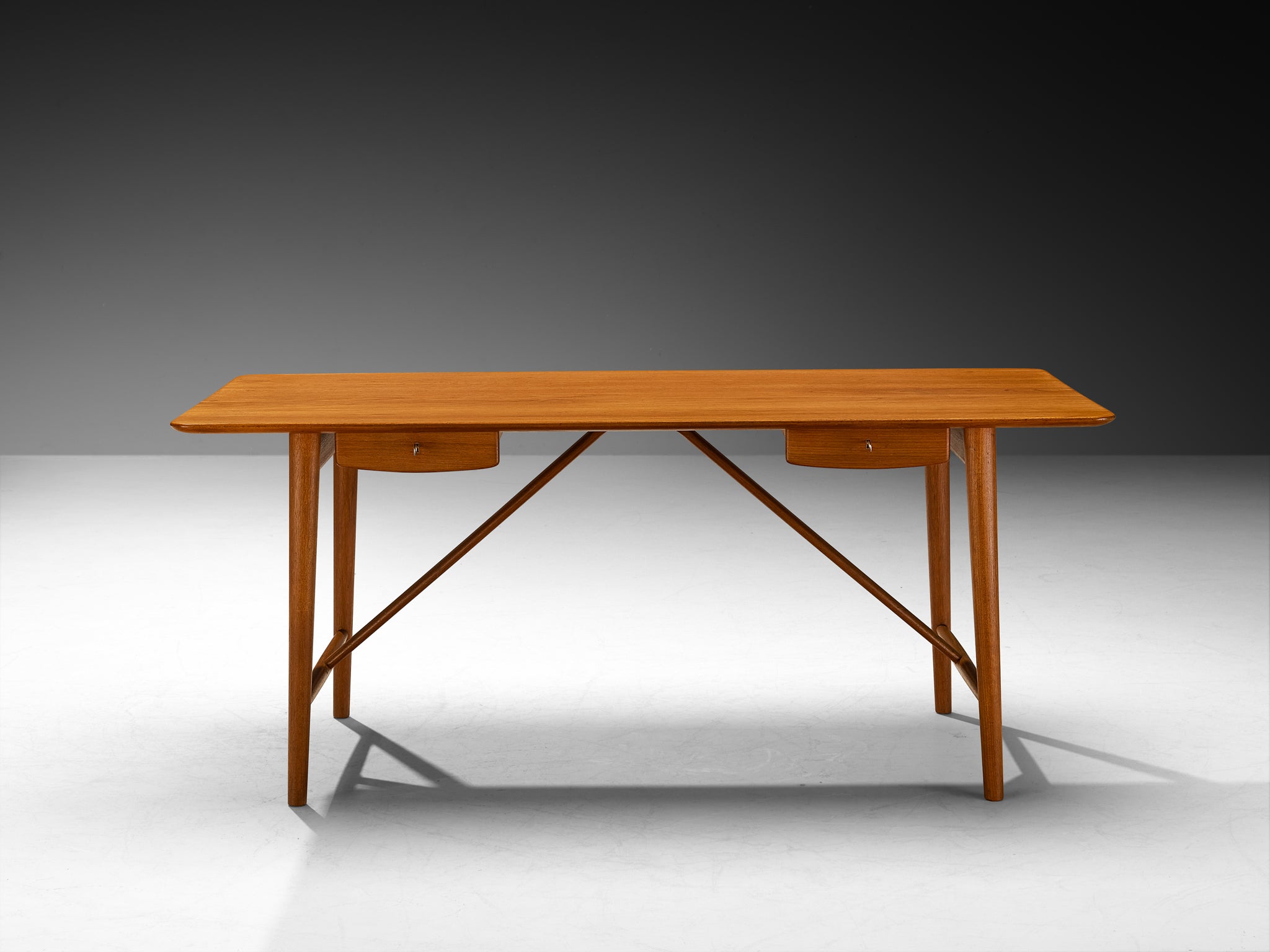 Peter Hvidt and Orla Mølgaard Nielsen Desk in Solid Teak Tables Morentz