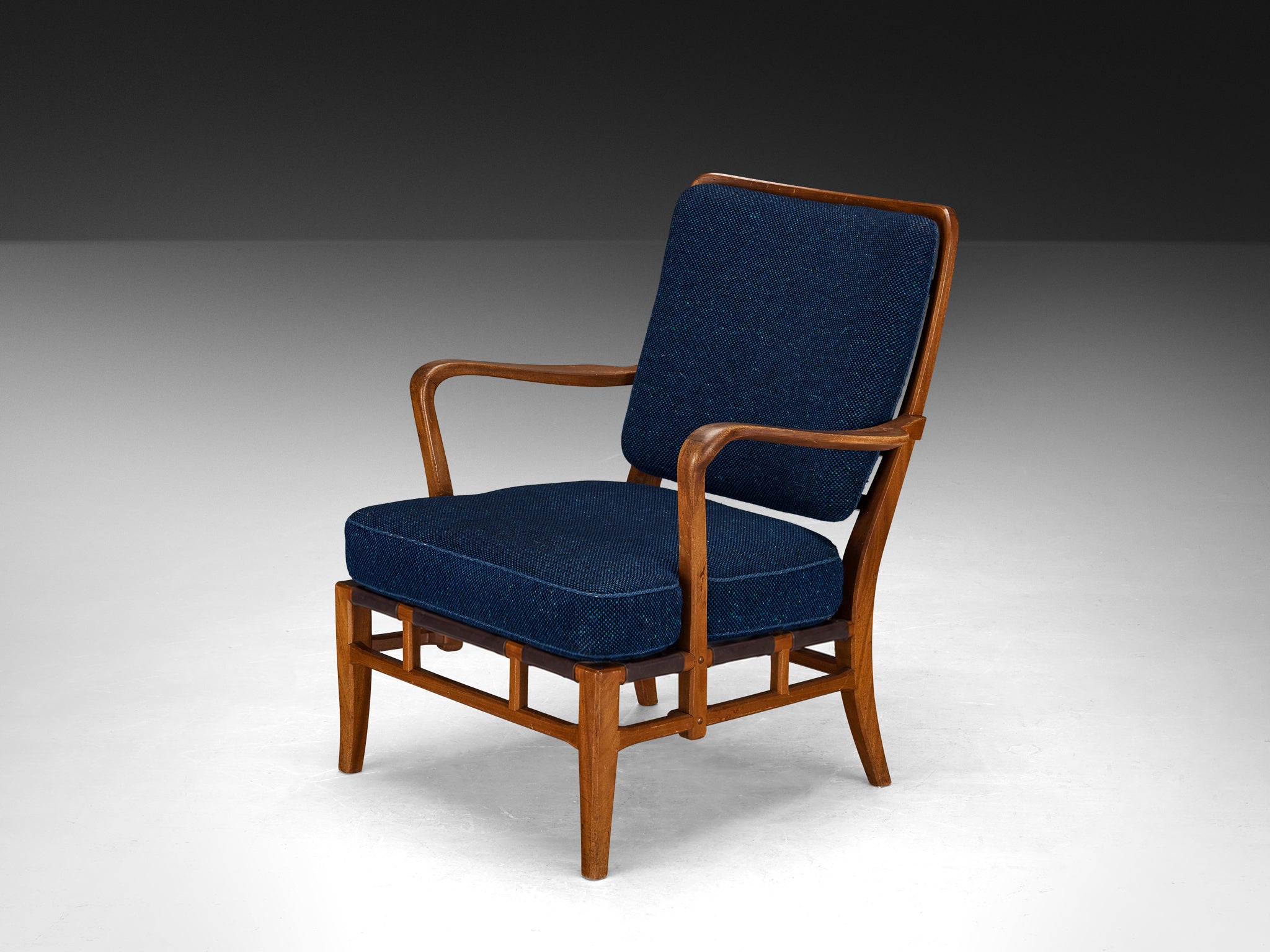 Special Carl-Axel Acking Lounge Chair from Own Home in Mahogany and Wool Seating Morentz