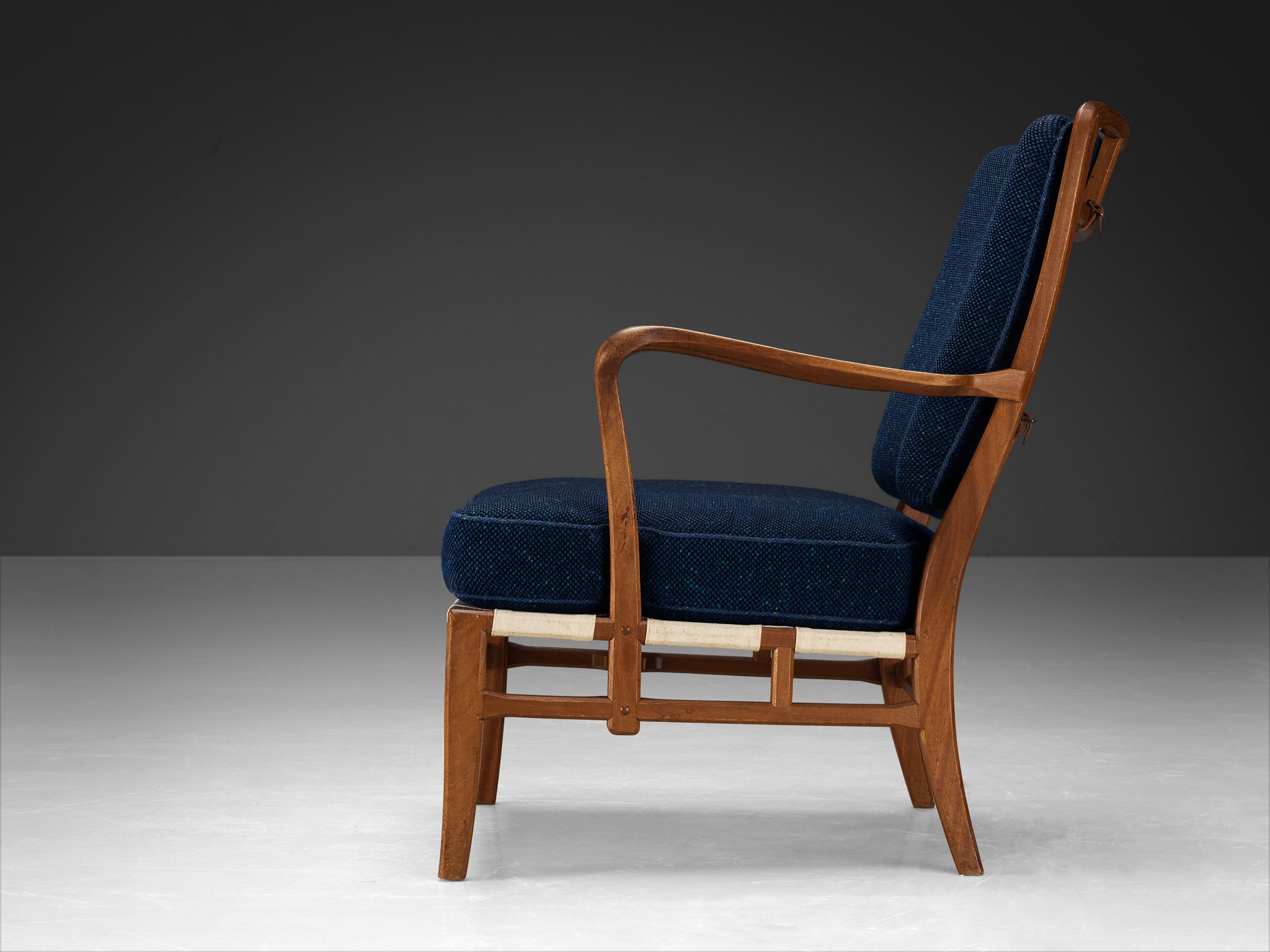 Special Carl-Axel Acking Lounge Chair from Own Home in Mahogany and Wool Seating Morentz