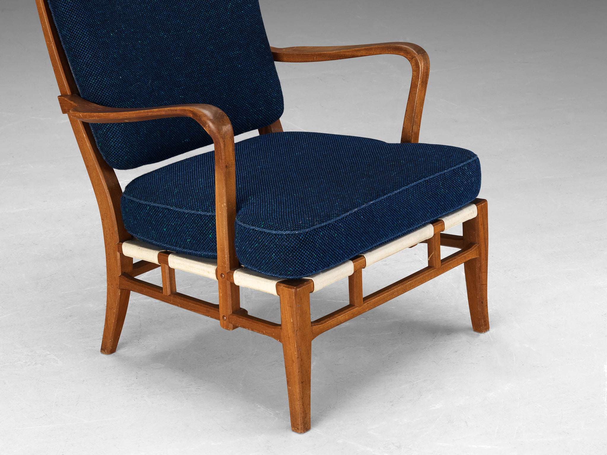 Special Carl-Axel Acking Lounge Chair from Own Home in Mahogany and Wool Seating Morentz