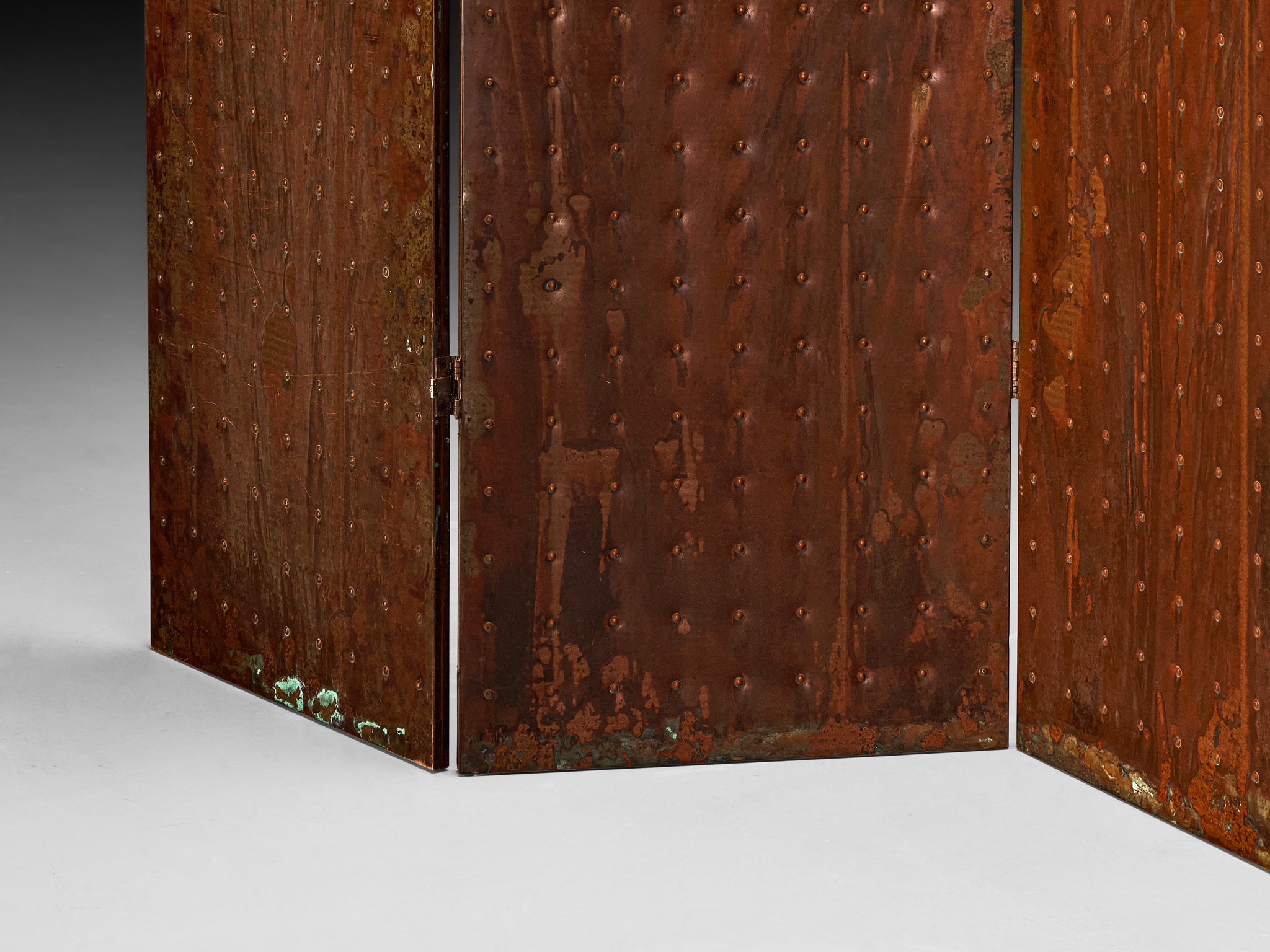 Mats Theselius for Källemo AB Limited Edition 'Rörligt Objekt' Folding Screen in Patinated Copper 88/100