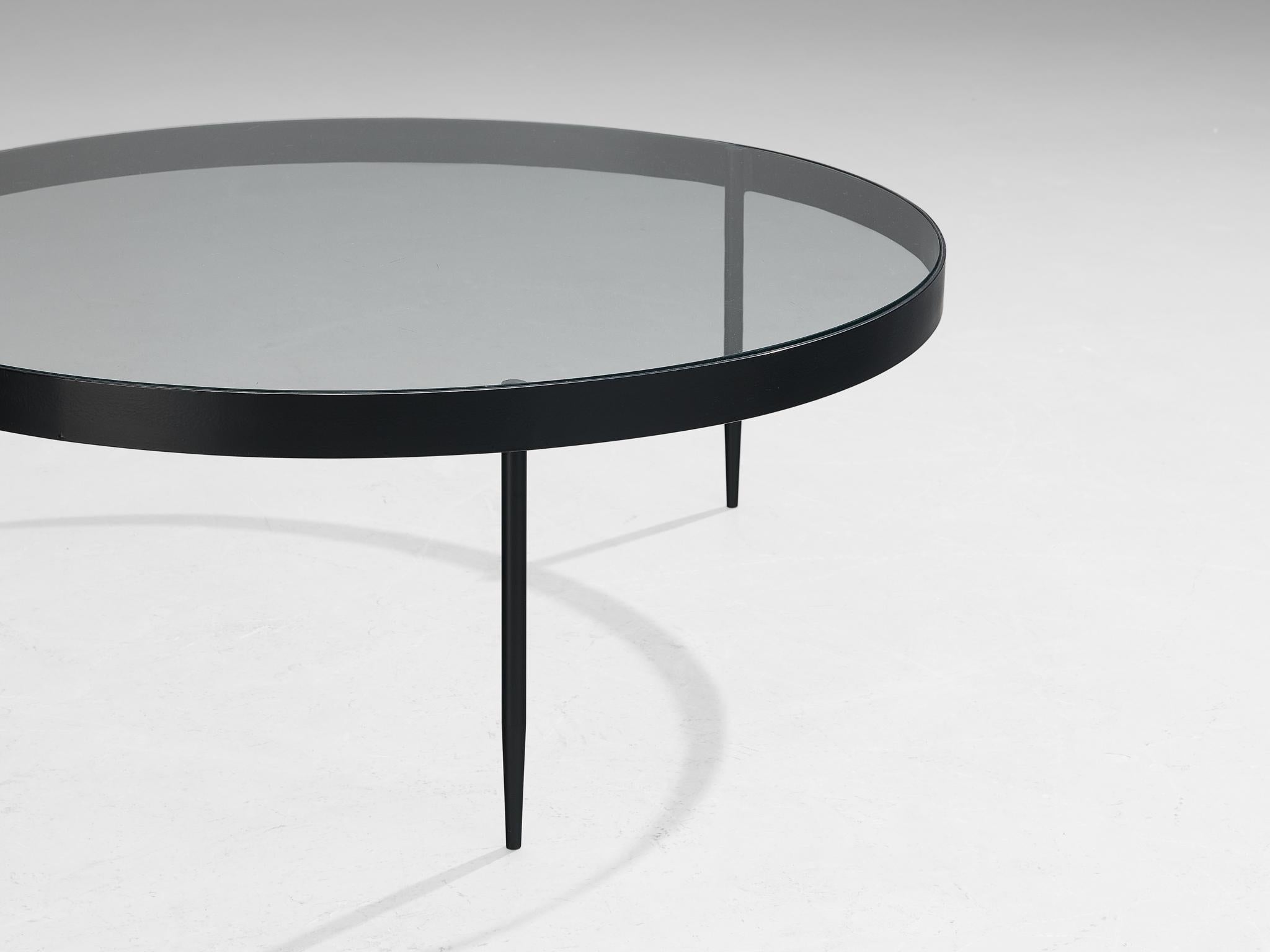 Janni Van Pelt Round Coffee Table in Black Metal and Glass tables Morentz