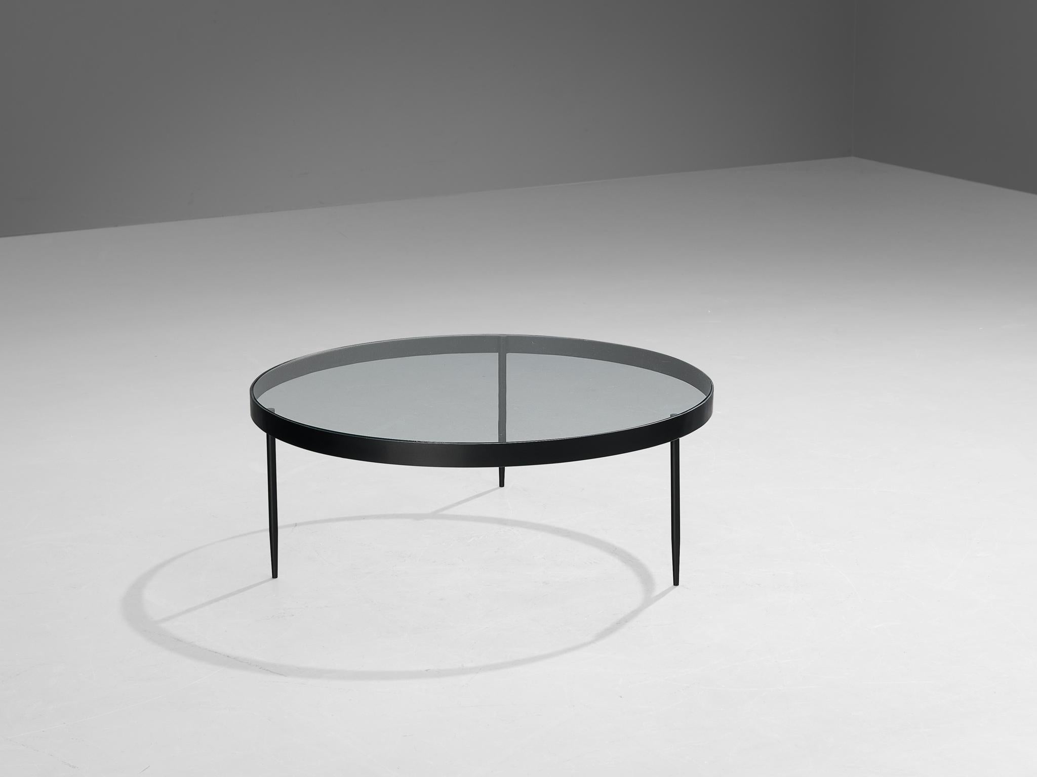 Janni Van Pelt Round Coffee Table in Black Metal and Glass tables Morentz