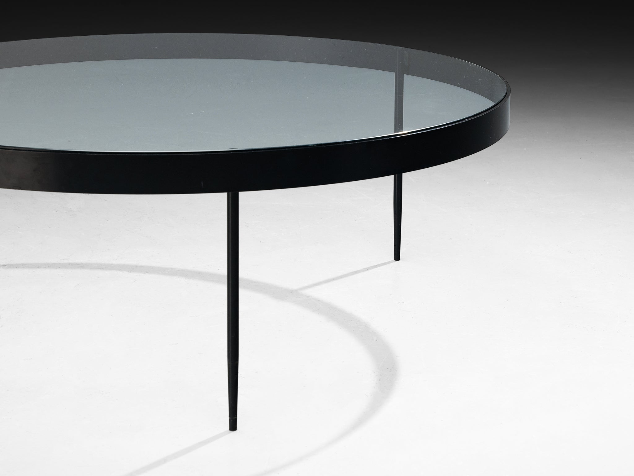 Janni Van Pelt Round Coffee Table in Black Metal and Glass