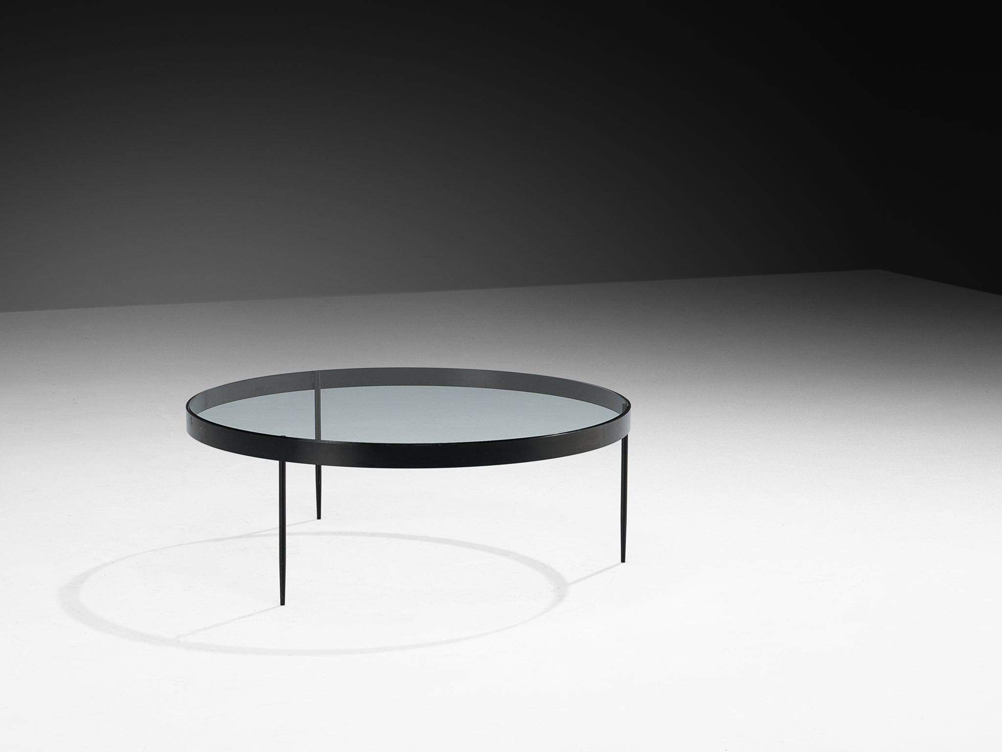 Janni Van Pelt Round Coffee Table in Black Metal and Glass