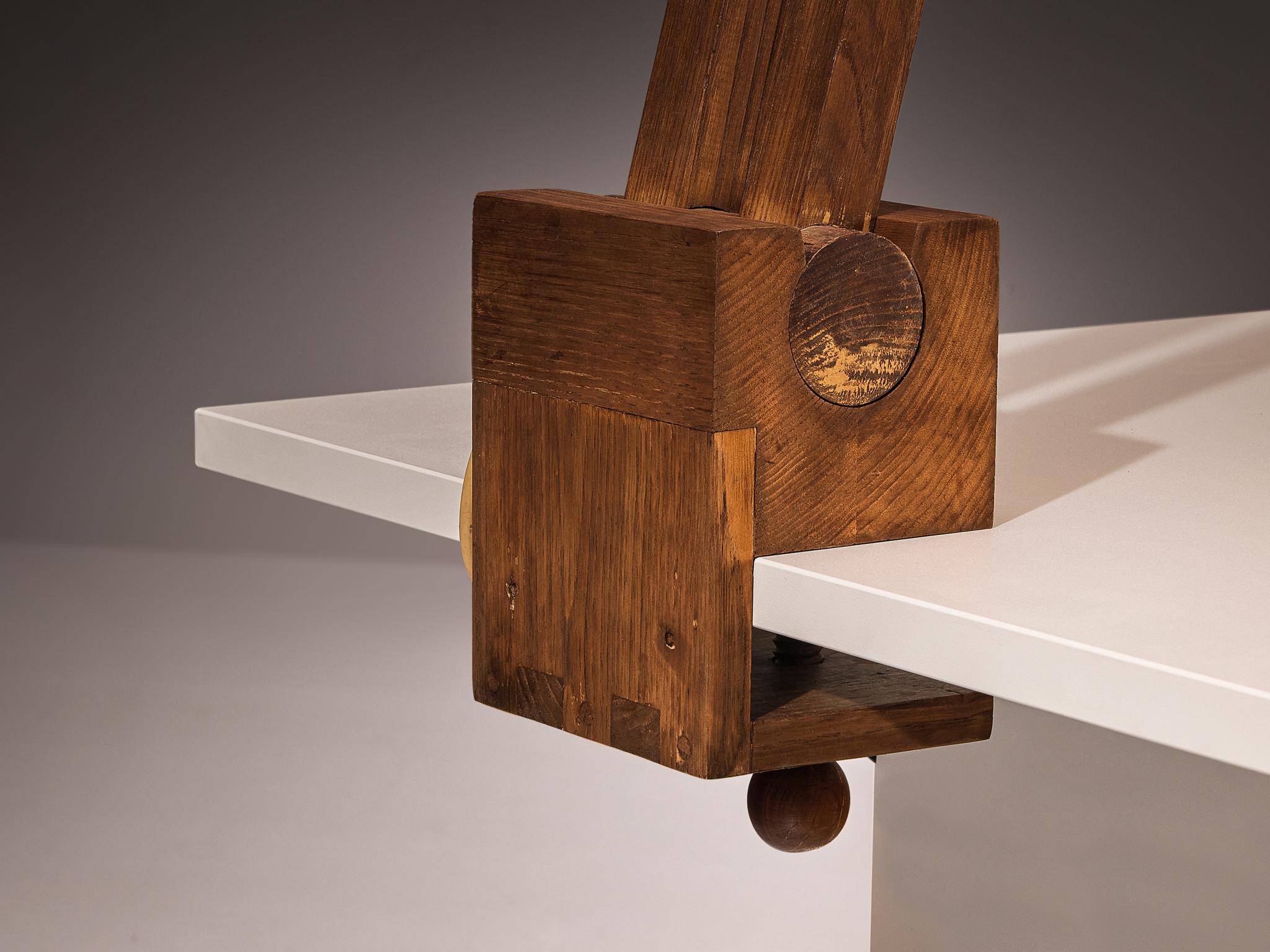 Paolo Pallucco Playful Table Clamp Lamp in Solid Chestnut lighting Morentz