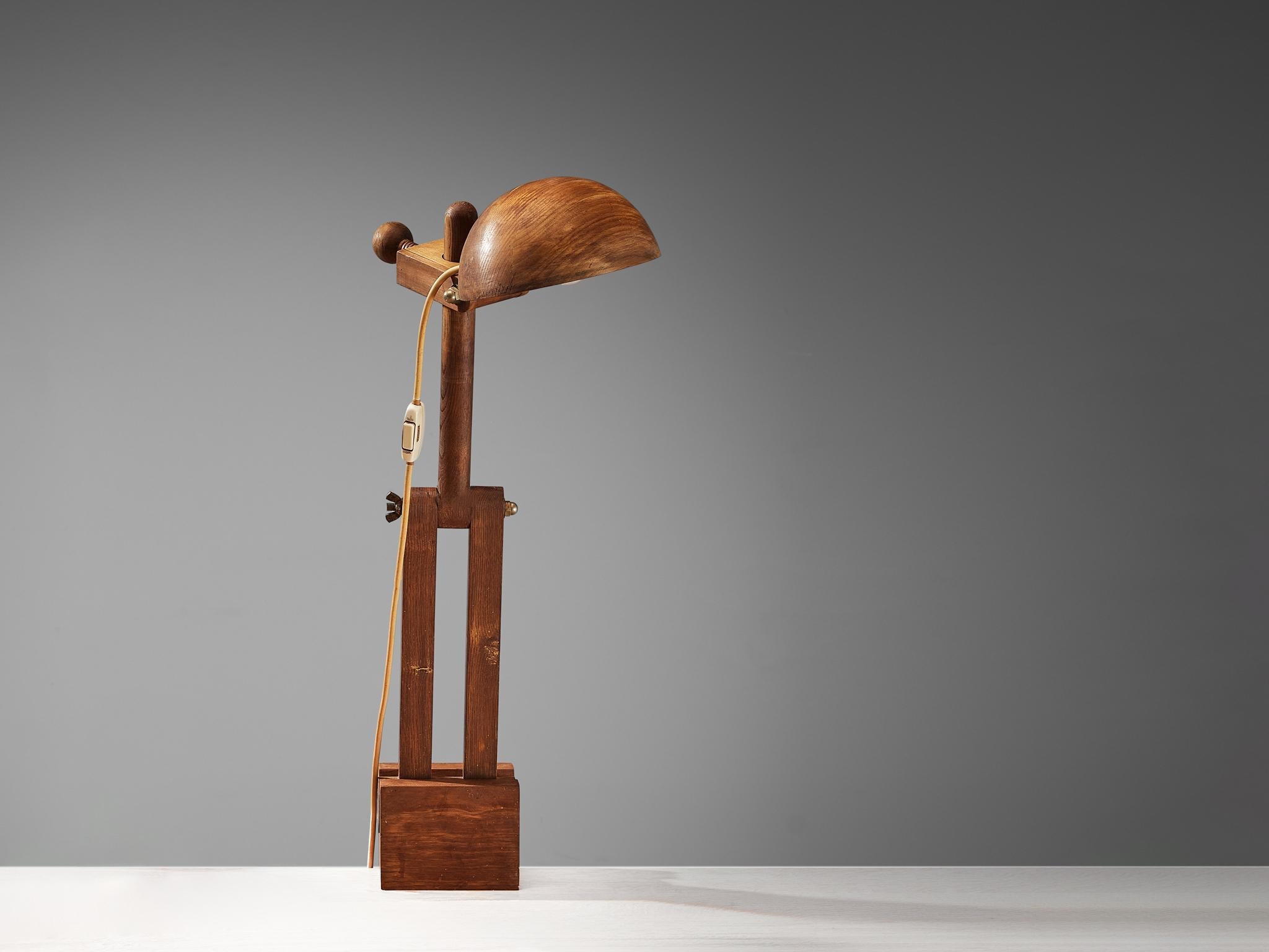 Paolo Pallucco Playful Table Clamp Lamp in Solid Chestnut lighting Morentz