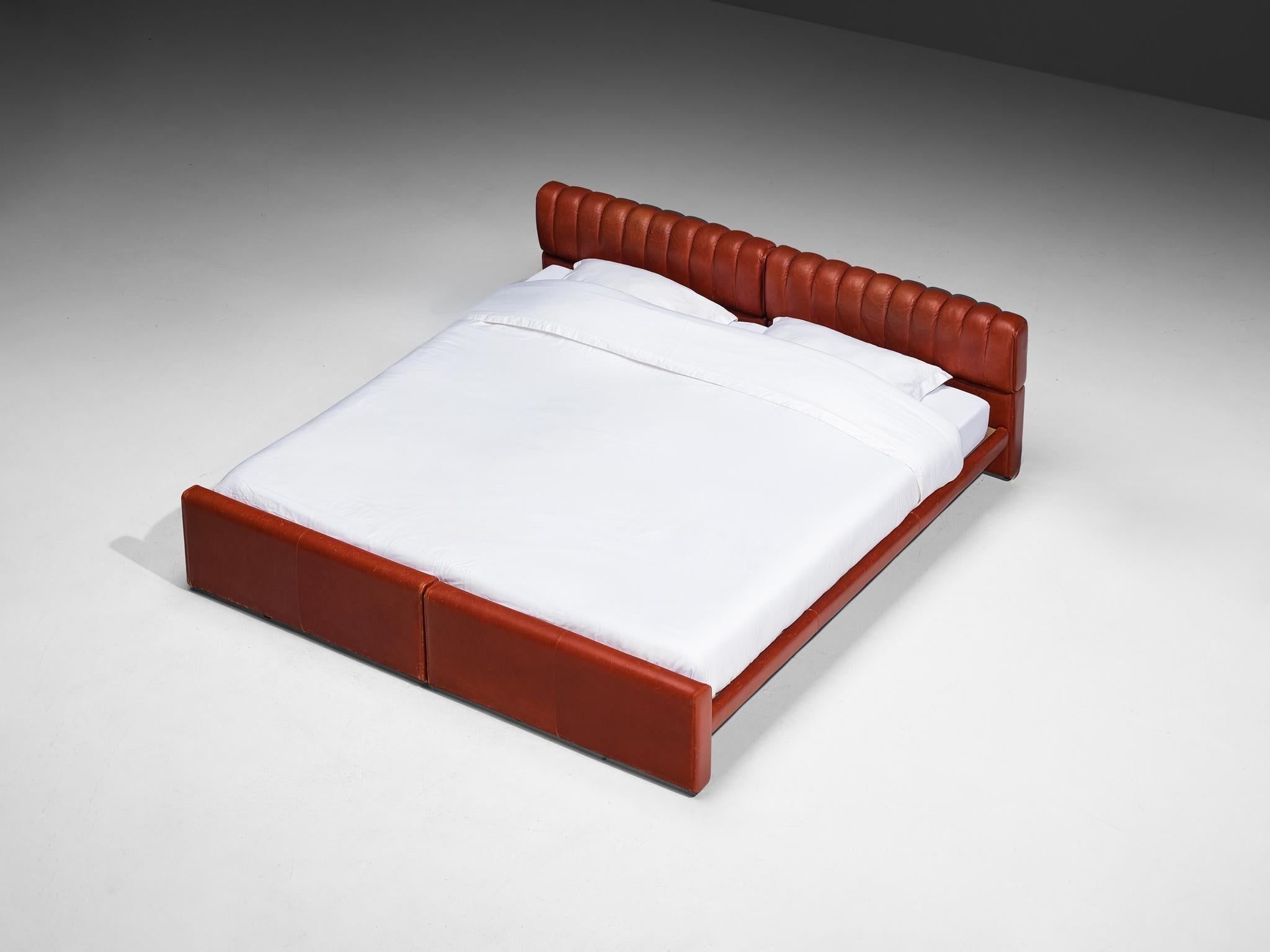 Luigi Massoni for Poltrona Frau 'Losange' King Bed in Red Leather more furniture and collectibles Morentz