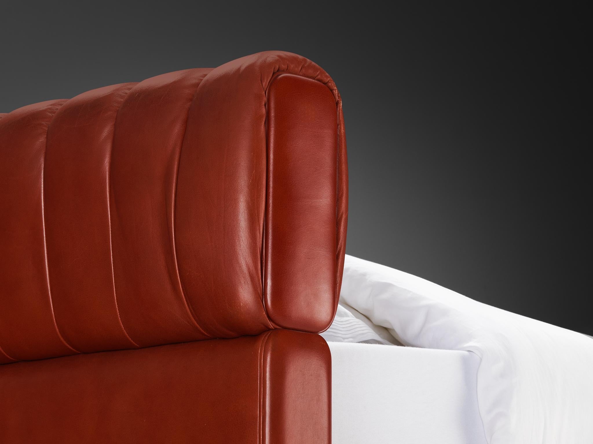 Luigi Massoni for Poltrona Frau 'Losange' King Bed in Red Leather more furniture and collectibles Morentz