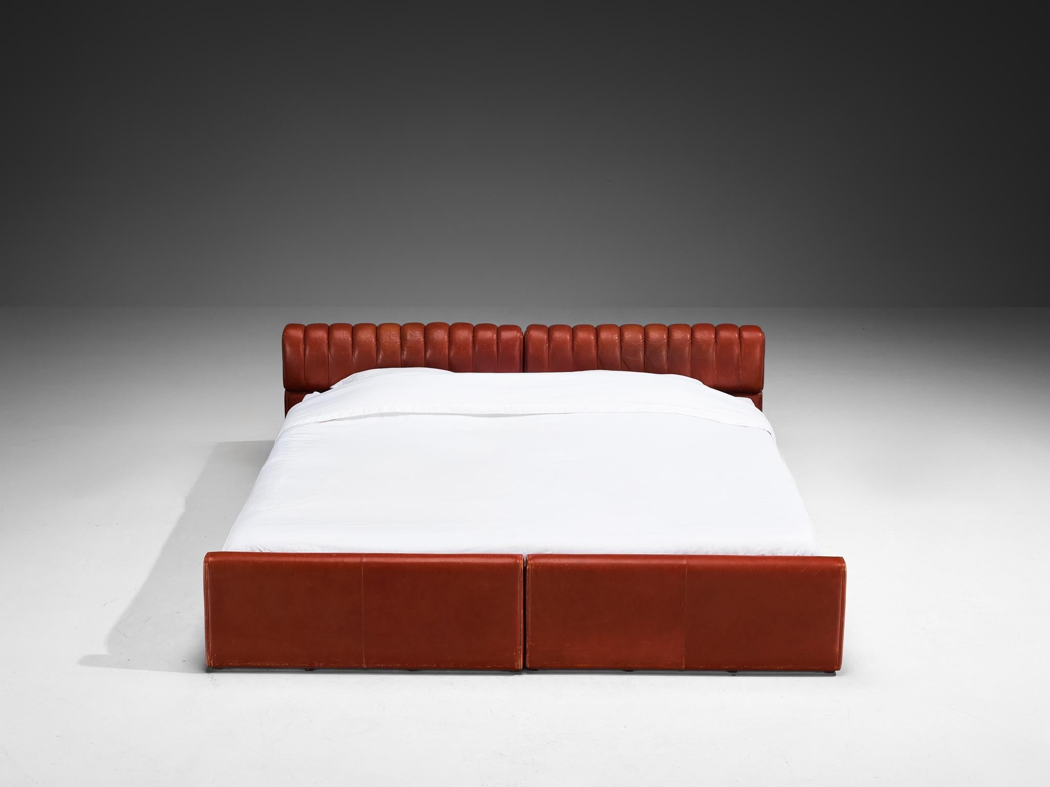 Luigi Massoni for Poltrona Frau 'Losange' King Bed in Red Leather more furniture and collectibles Morentz