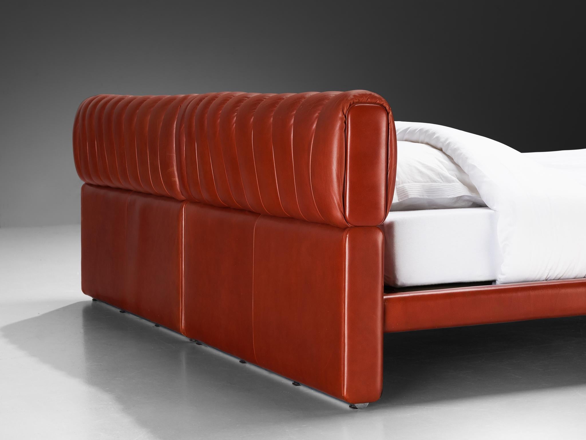 Luigi Massoni for Poltrona Frau 'Losange' King Bed in Red Leather more furniture and collectibles Morentz