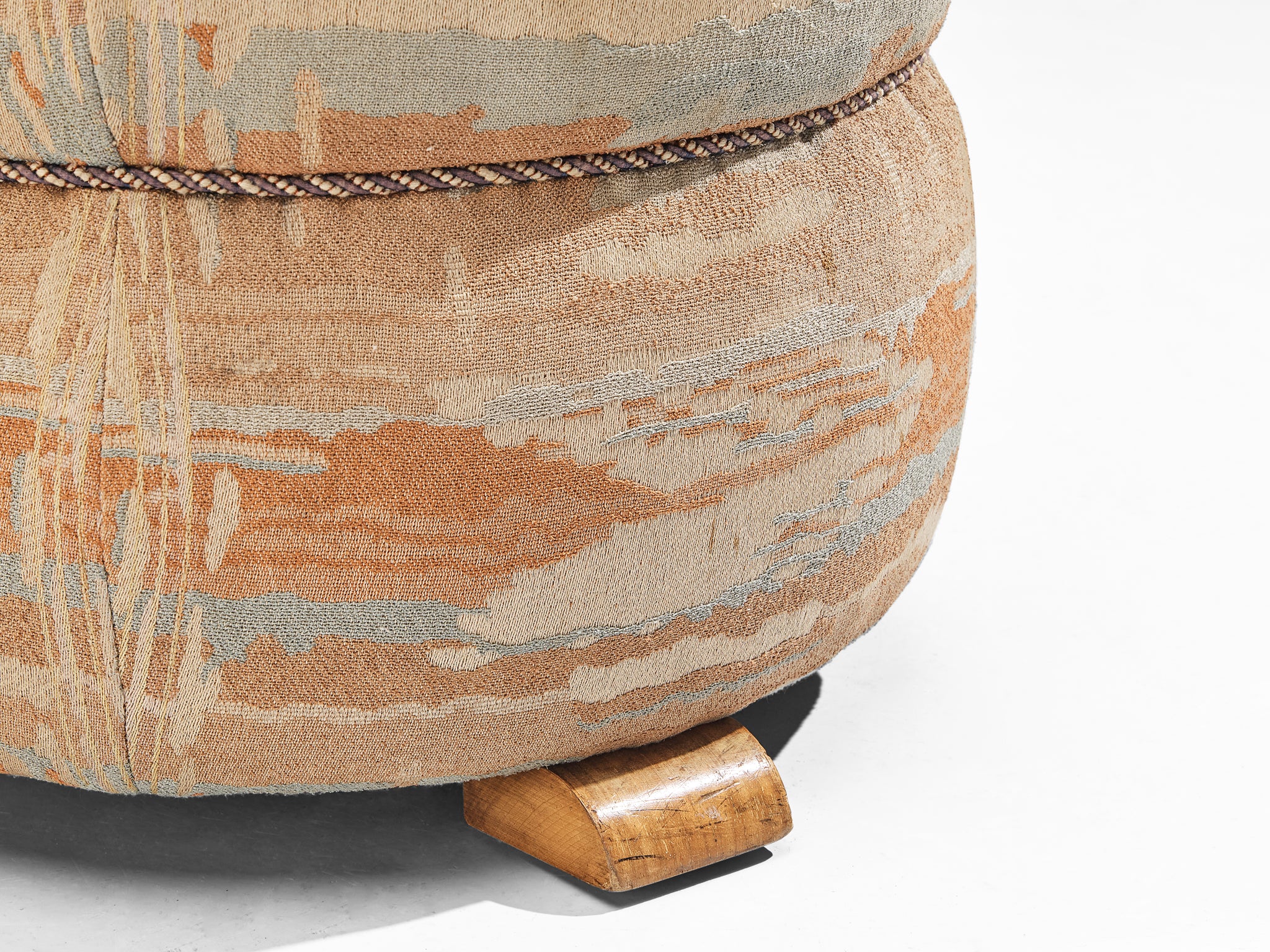 Jindrich Halabala Stool in Decorative Upholstery Seating Morentz