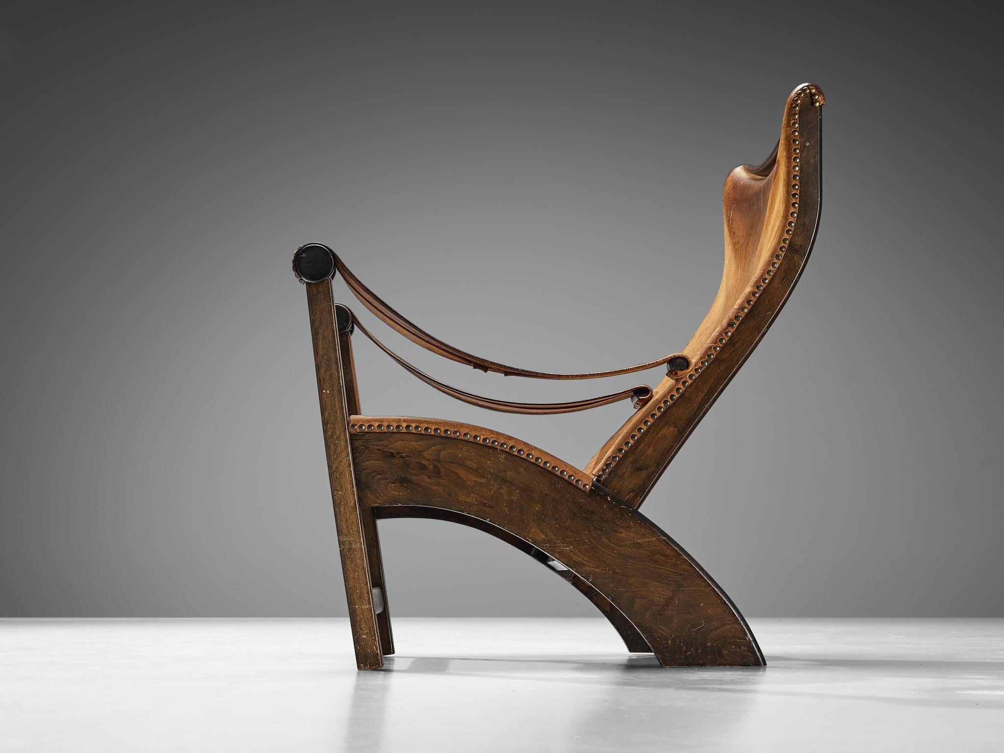 Mogens Voltelen 'Copenhagen' Lounge Chair in Patinated Leather