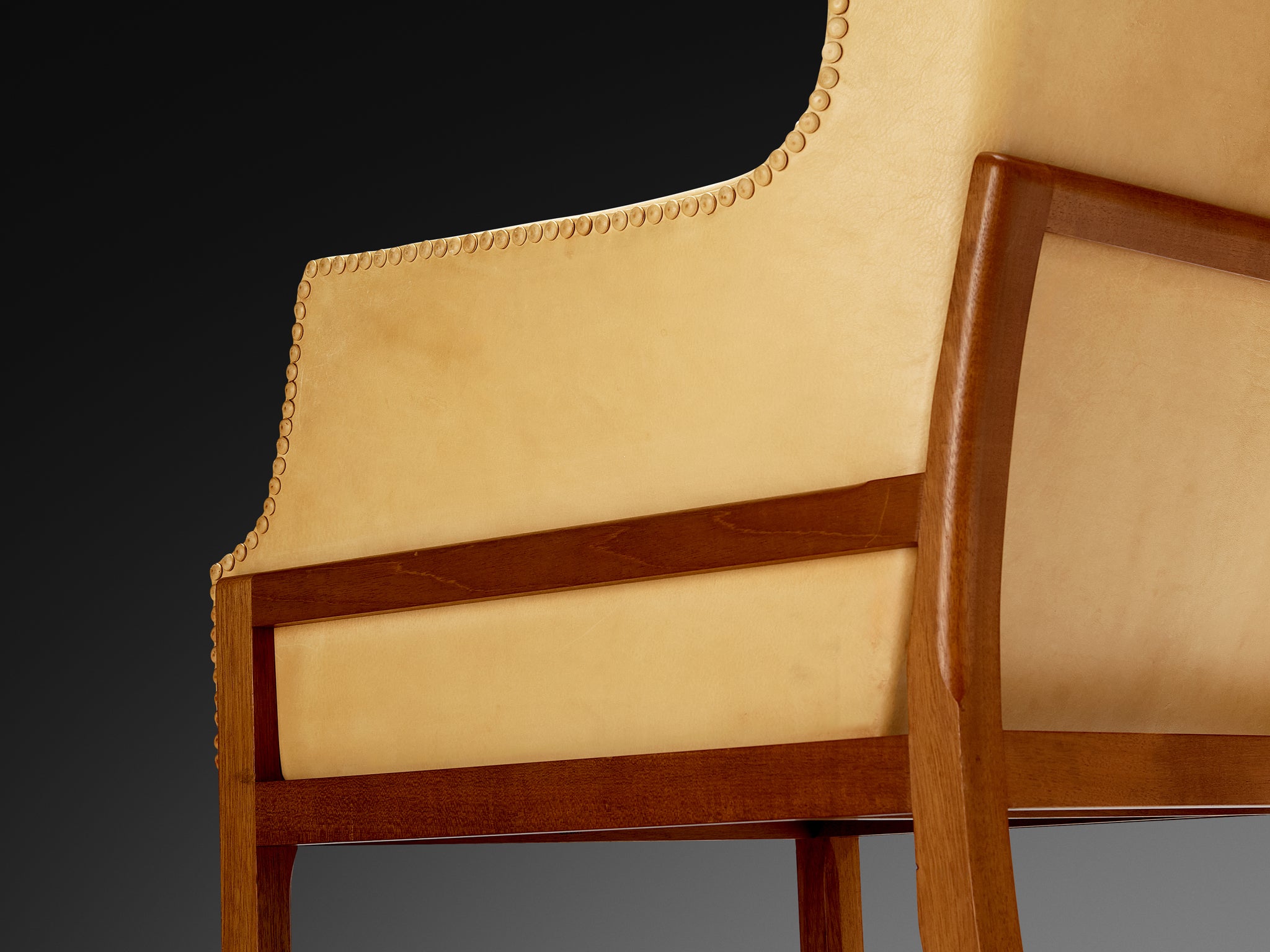 Mogens Koch for K. Ivan Schlechter 'Fireside' Wingback Chair with Ottoman Seating Morentz