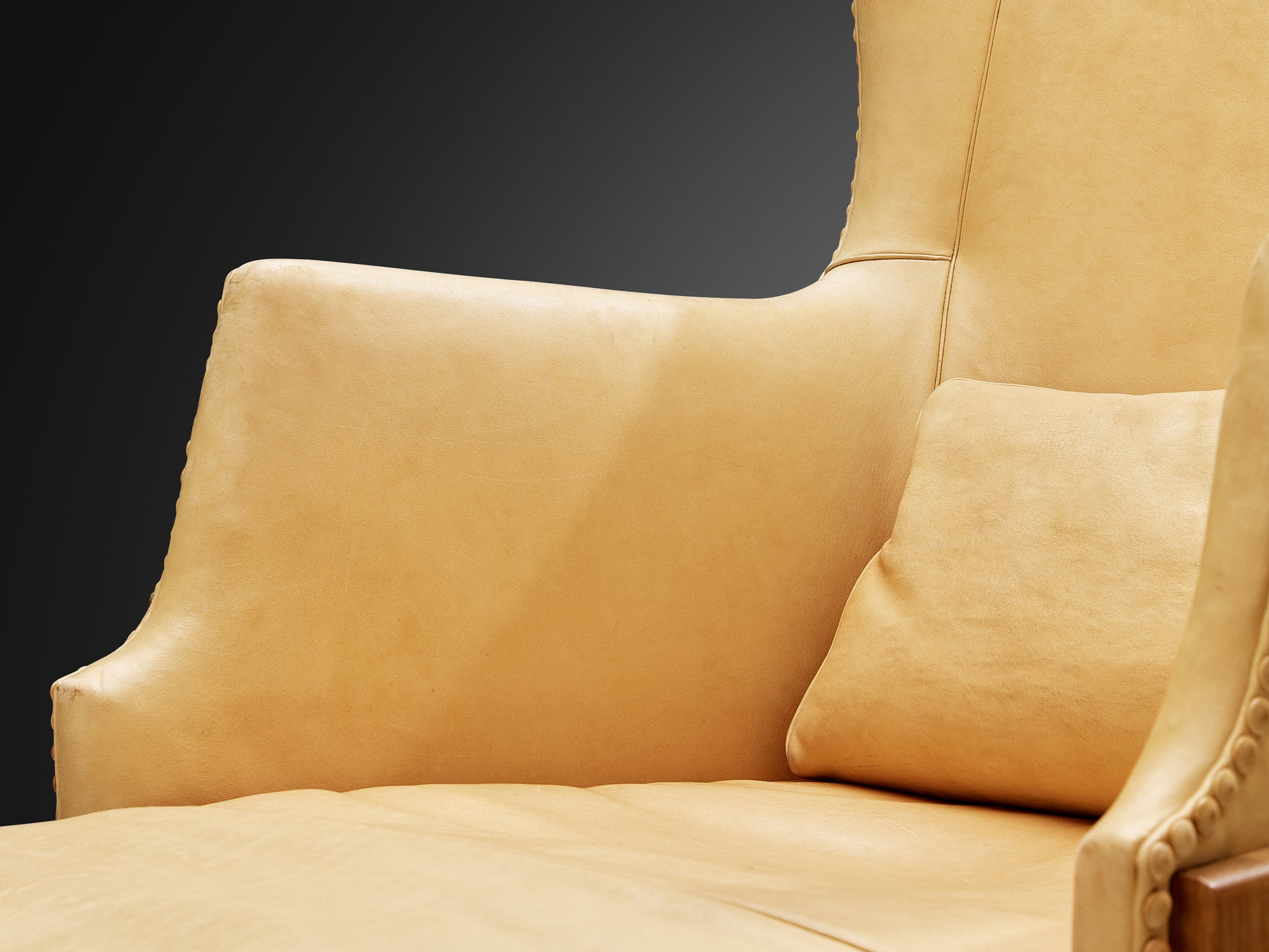 Mogens Koch for K. Ivan Schlechter 'Fireside' Wingback Chair with Ottoman Seating Morentz