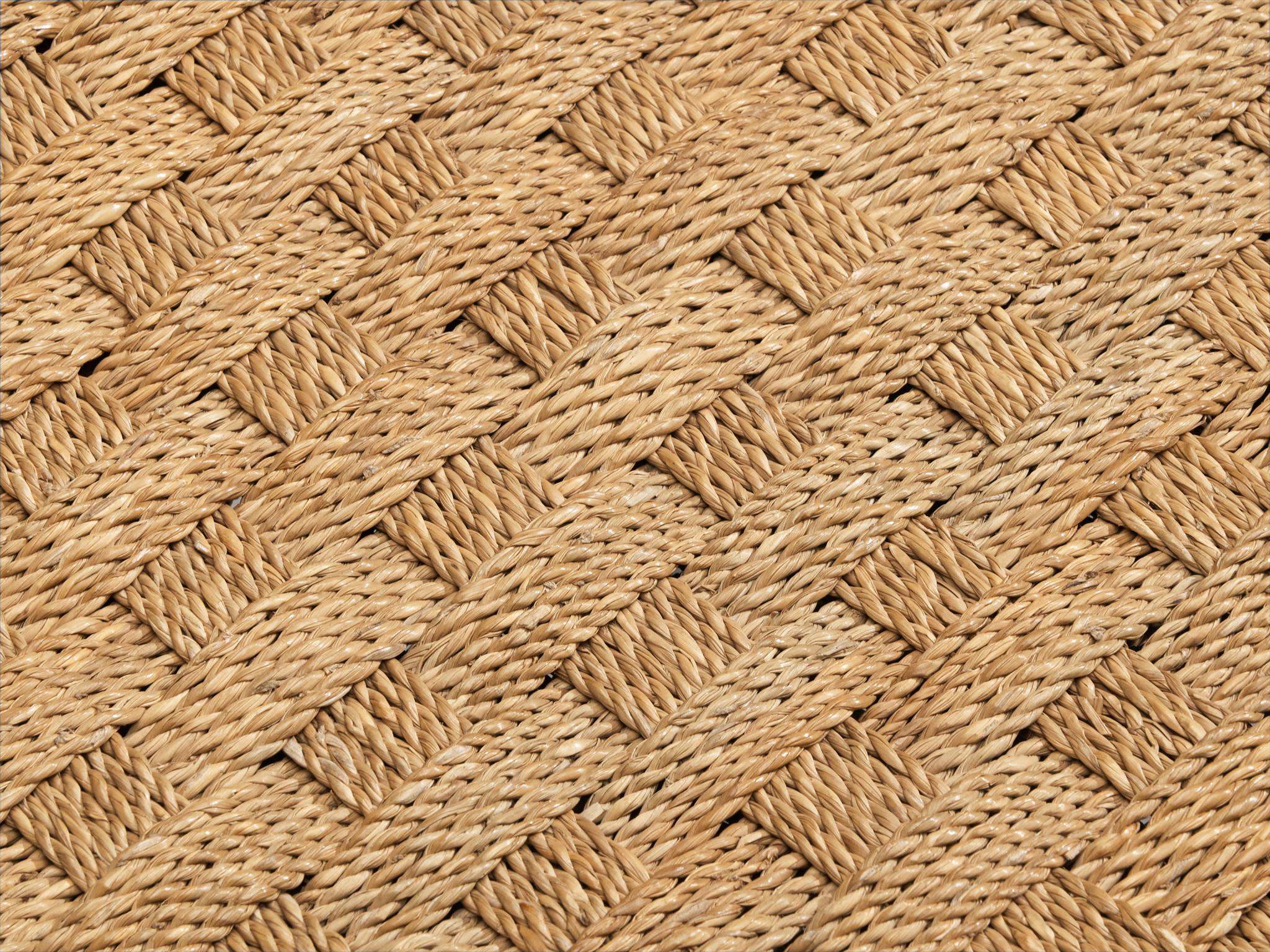 Italian Bench in Braided Straw and Blond Wood seating Morentz