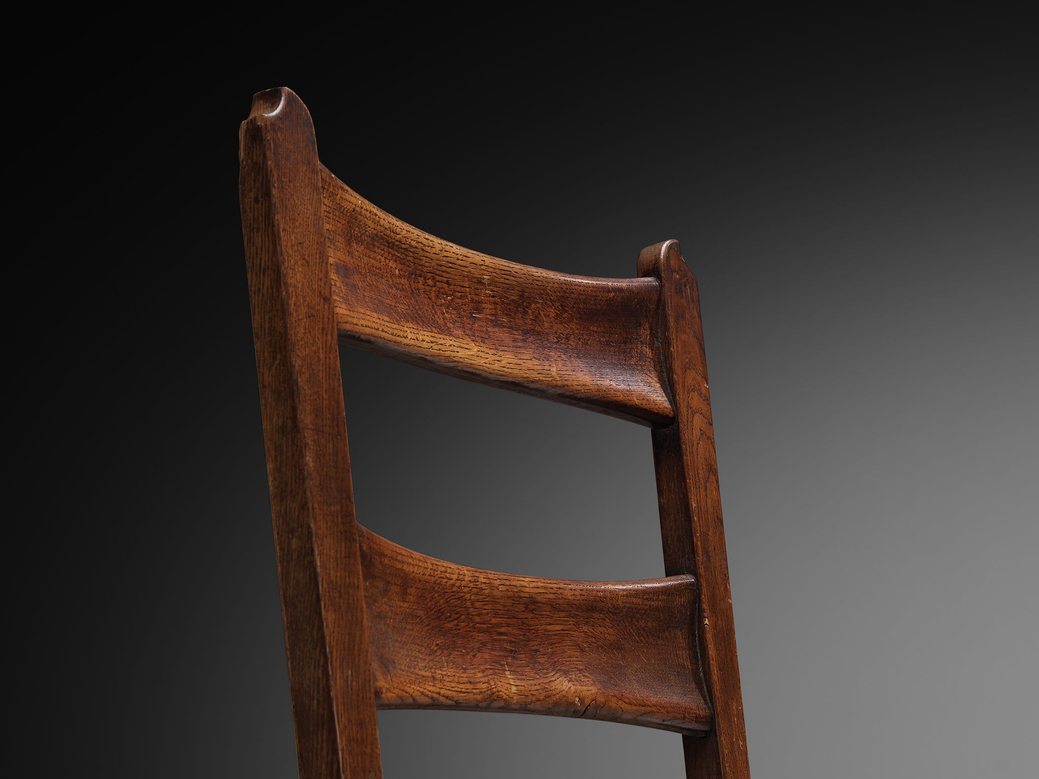 Ernesto Valabrega for Vittorio Valabrega Set of Six Dining Chairs in Oak and Leather Seating Morentz