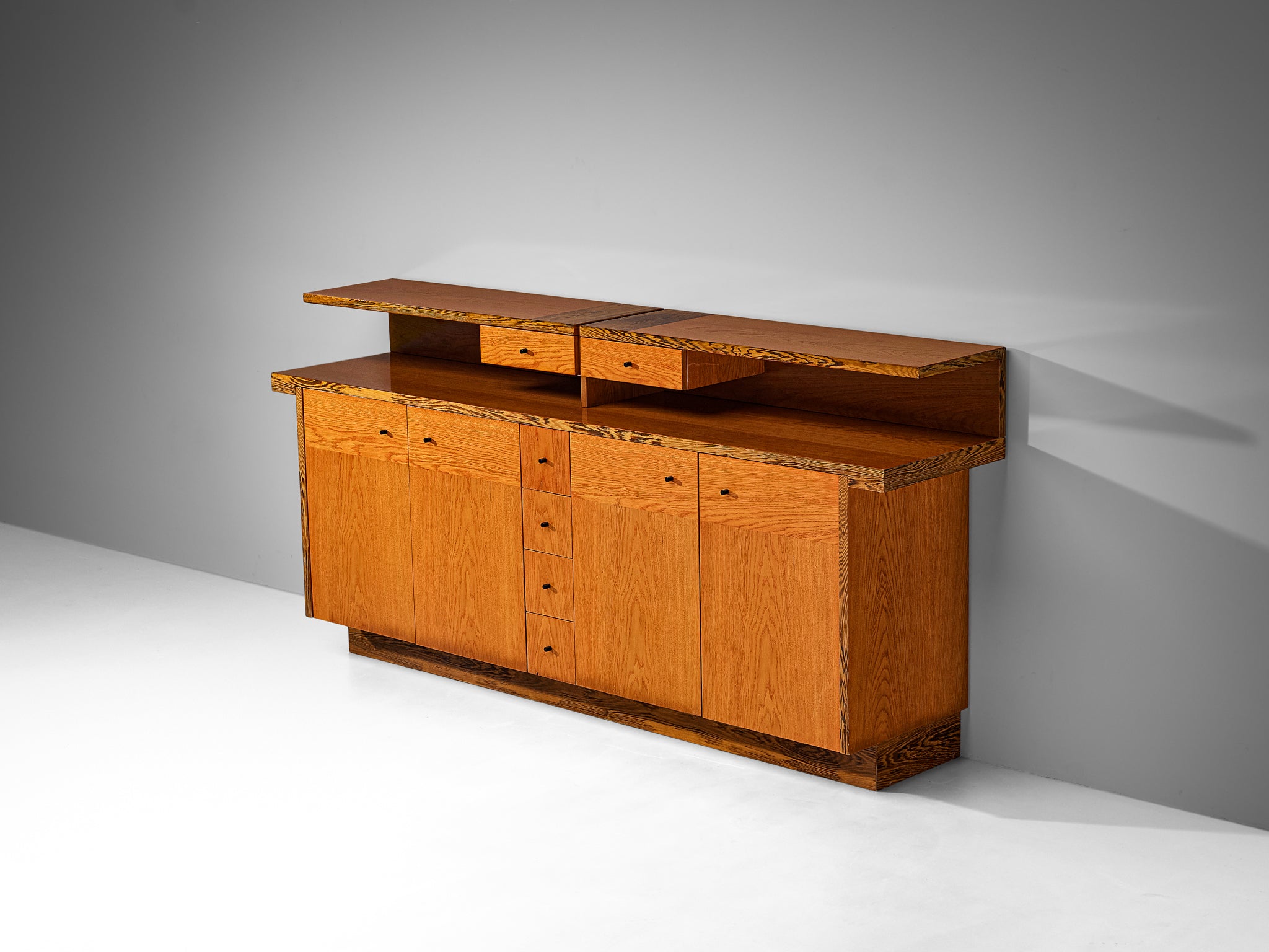 Italian Sideboard with Various Compartments in Wengé and Ash Case pieces and storage cabinets Morentz