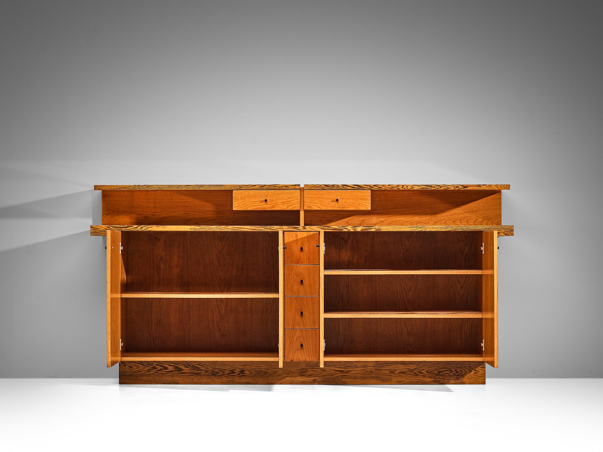 Italian Sideboard with Various Compartments in Wengé and Ash Case pieces and storage cabinets Morentz