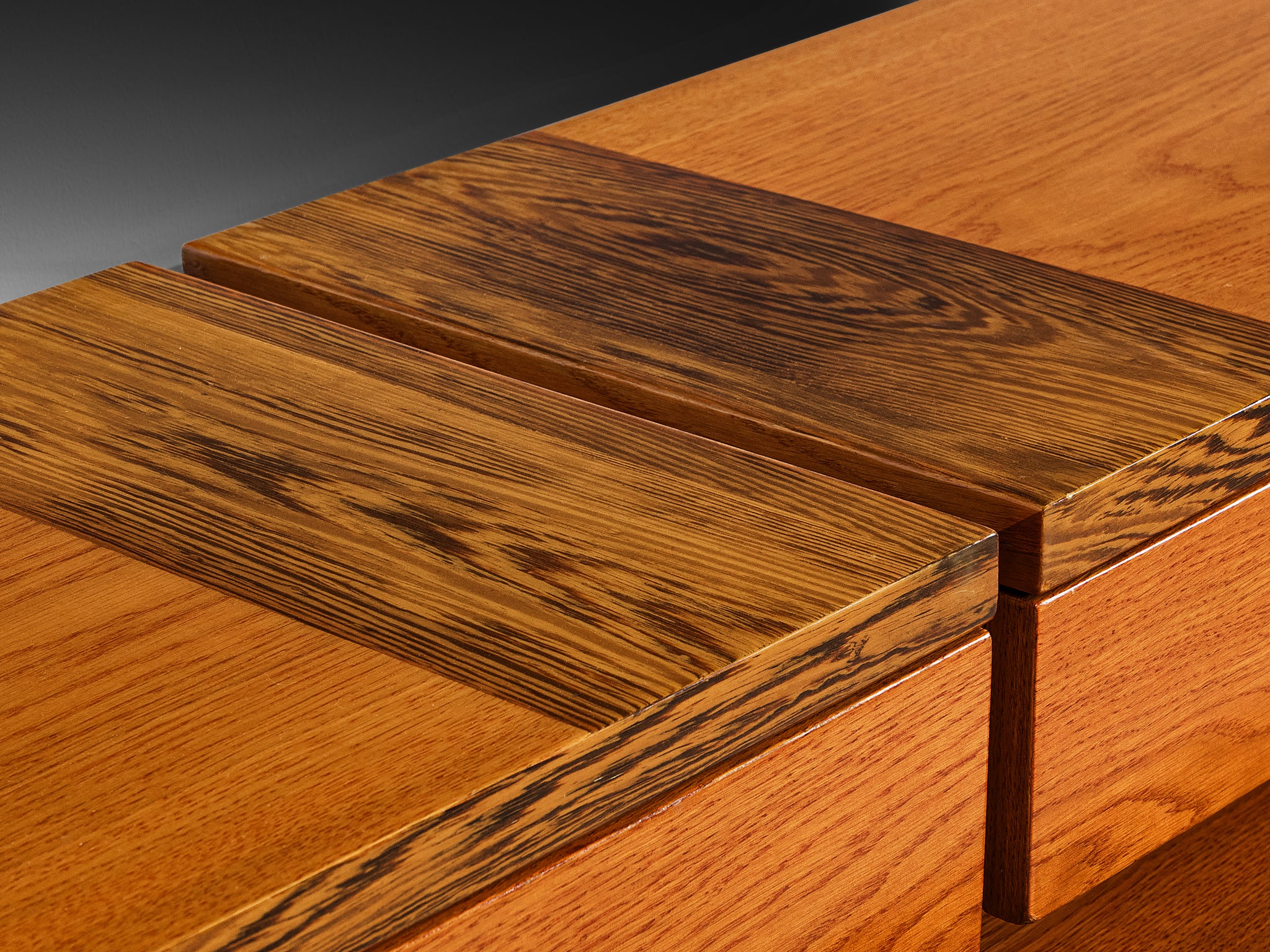 Italian Sideboard with Various Compartments in Wengé and Ash Case pieces and storage cabinets Morentz