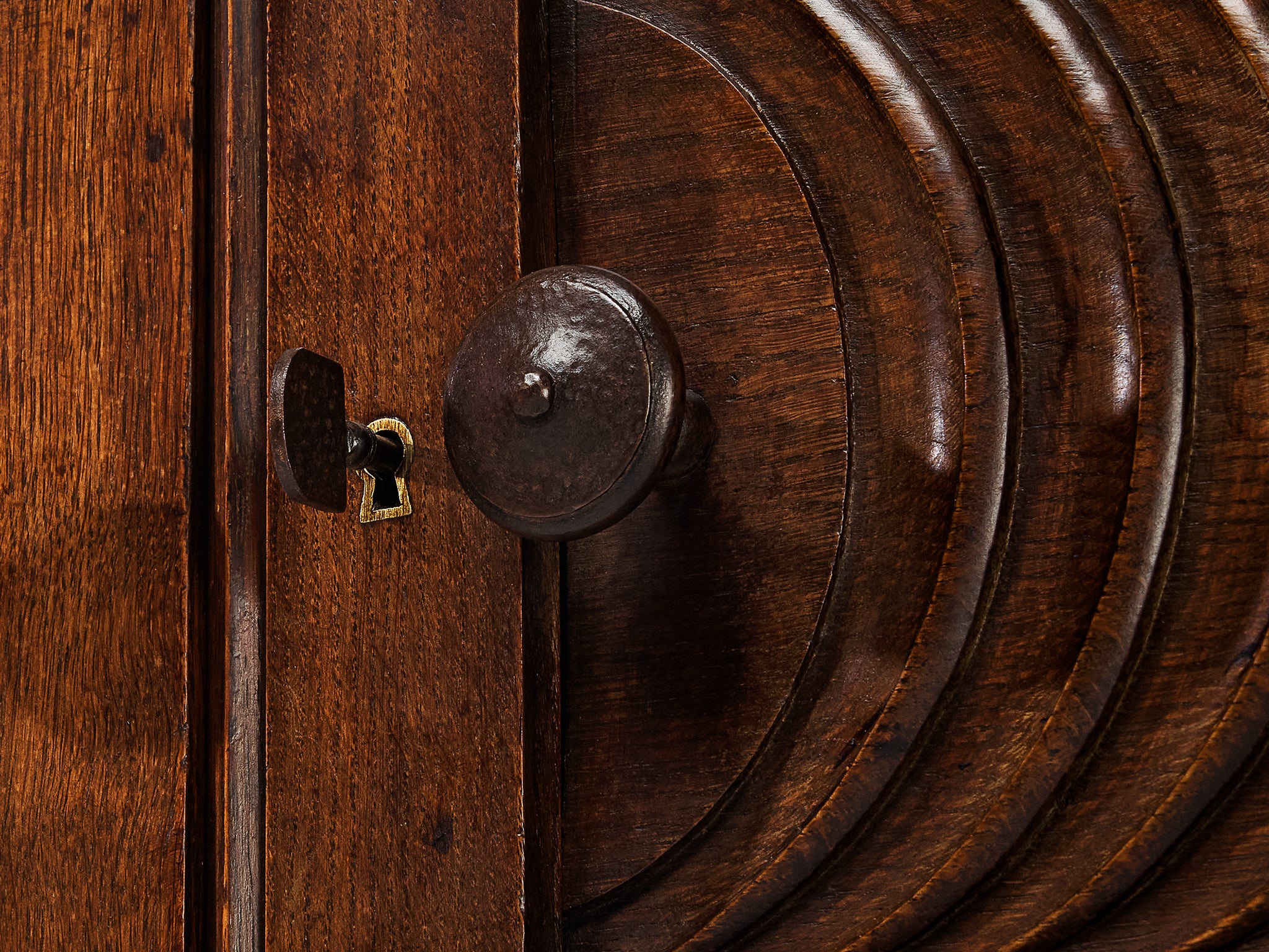 Parisian Art Deco Sideboard in Solid Oak with Iron Elements Case pieces and storage cabinets Morentz