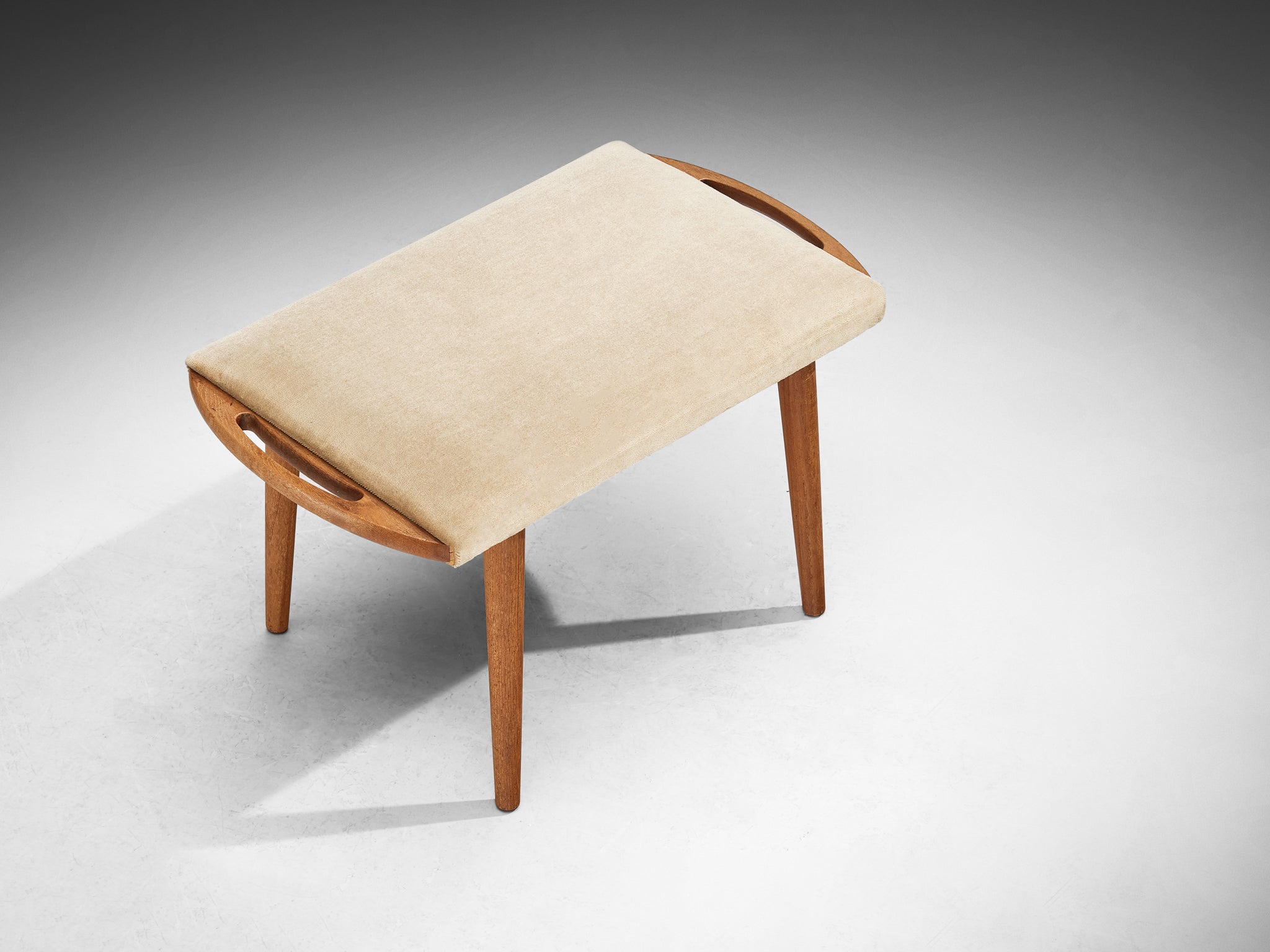Stool in Teak and Yellow Upholstery Seating Morentz