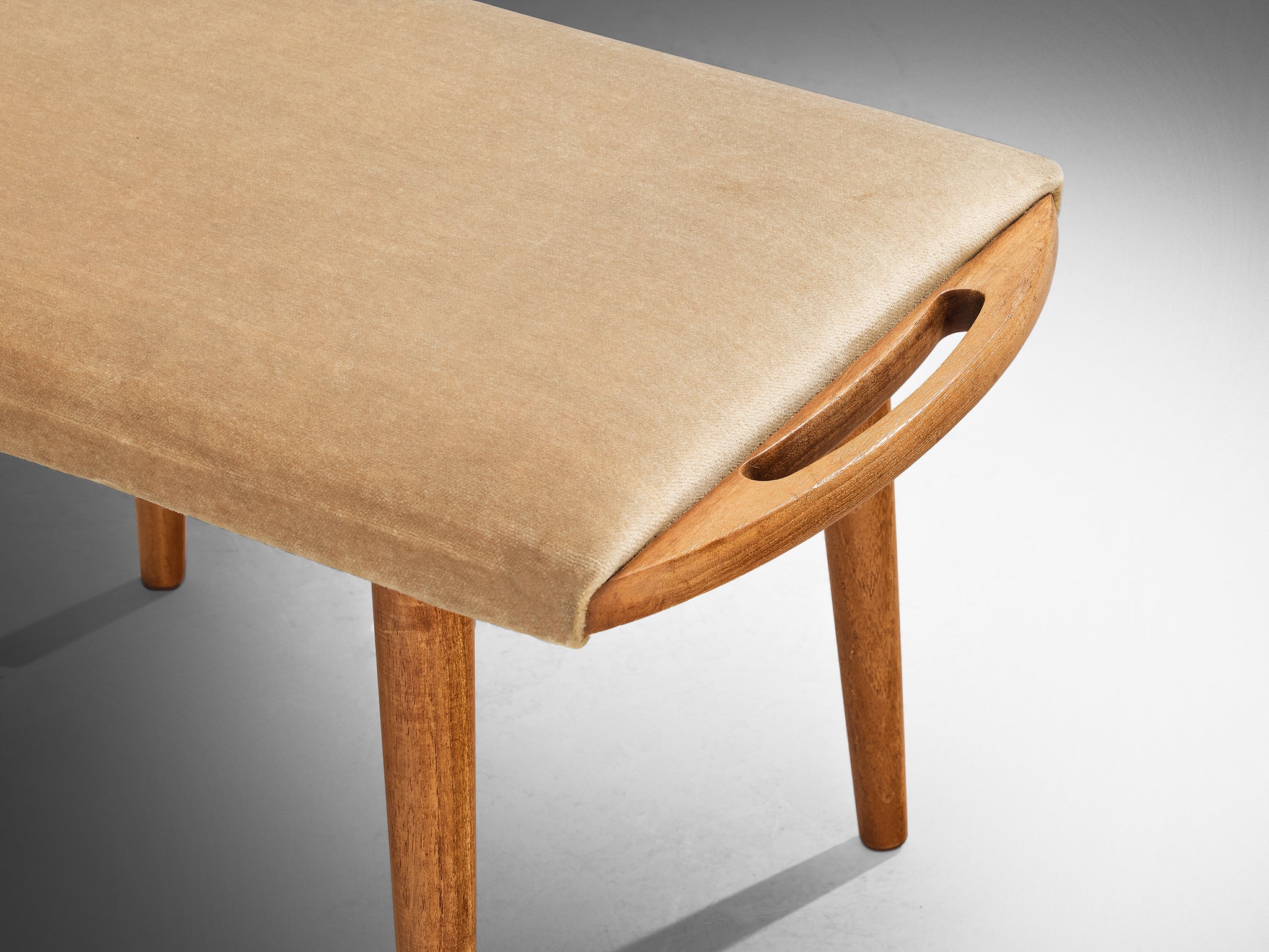 Stool in Teak and Yellow Upholstery Seating Morentz