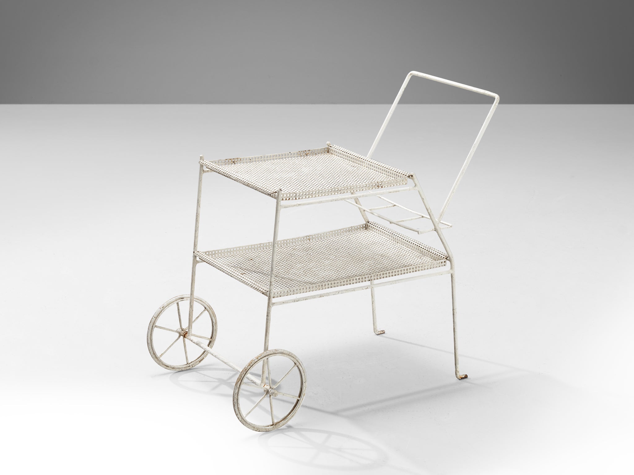 Elegant French Bar Cart with Mesh Framework in Iron tables Morentz