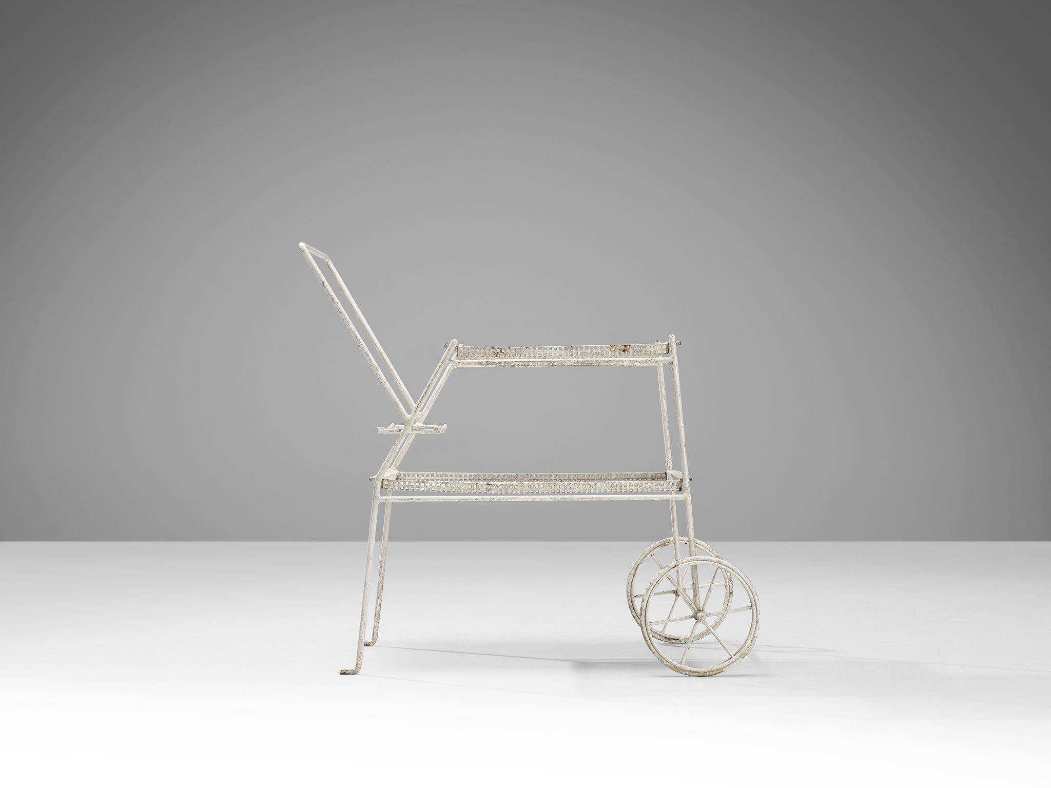 Elegant French Bar Cart with Mesh Framework in Iron tables Morentz