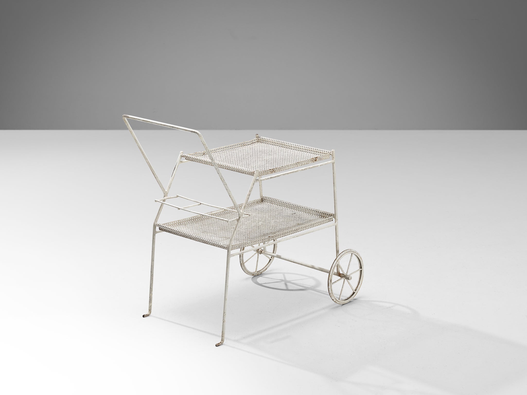 Elegant French Bar Cart with Mesh Framework in Iron tables Morentz