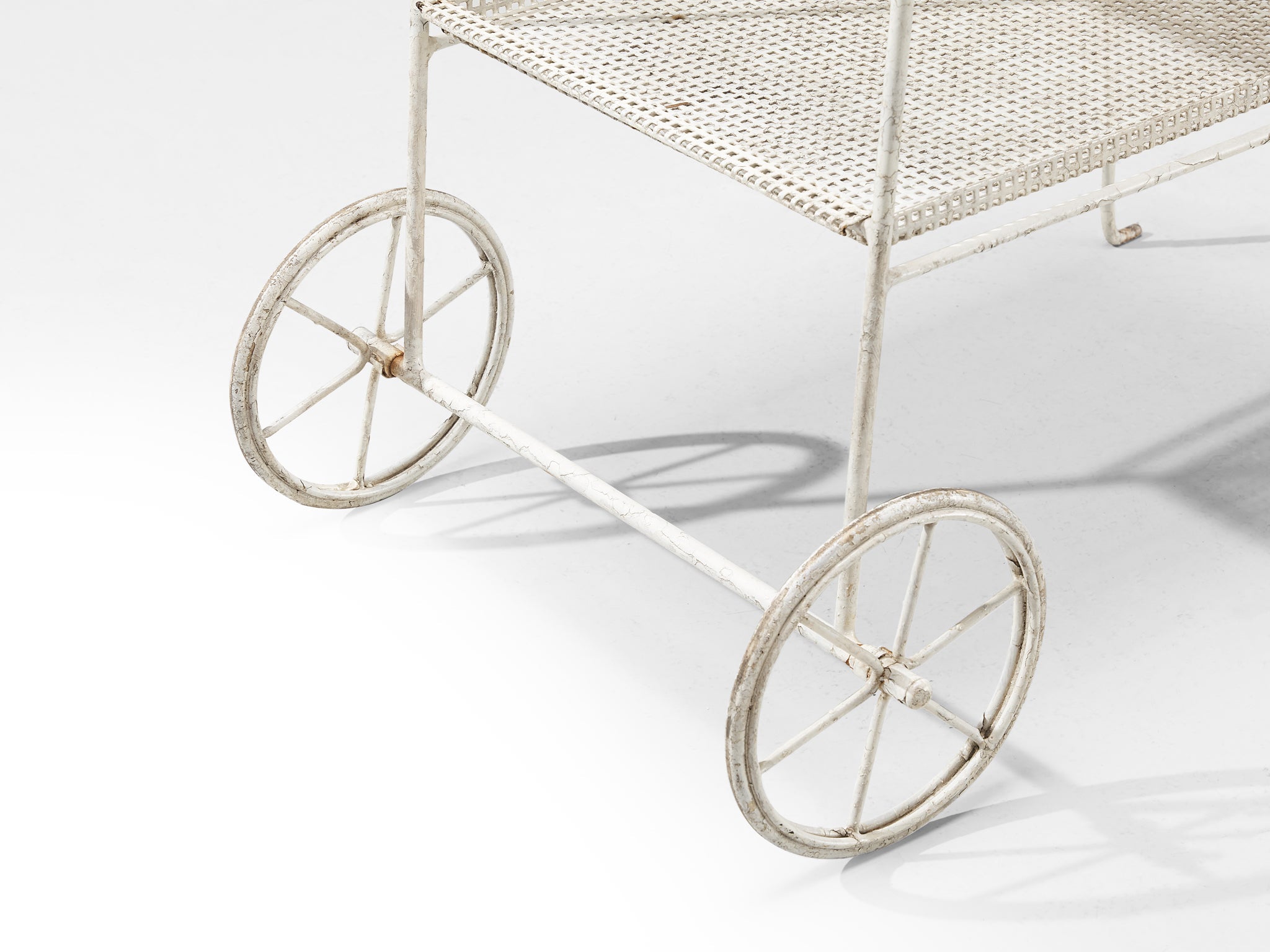 Elegant French Bar Cart with Mesh Framework in Iron tables Morentz