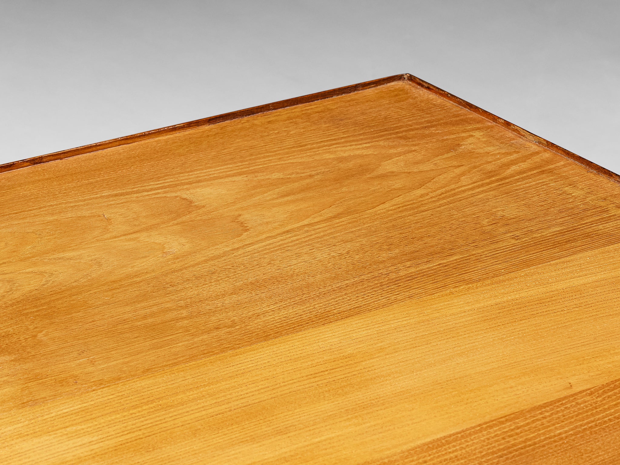 1940s Italian Writing Desk in Ash and Brass