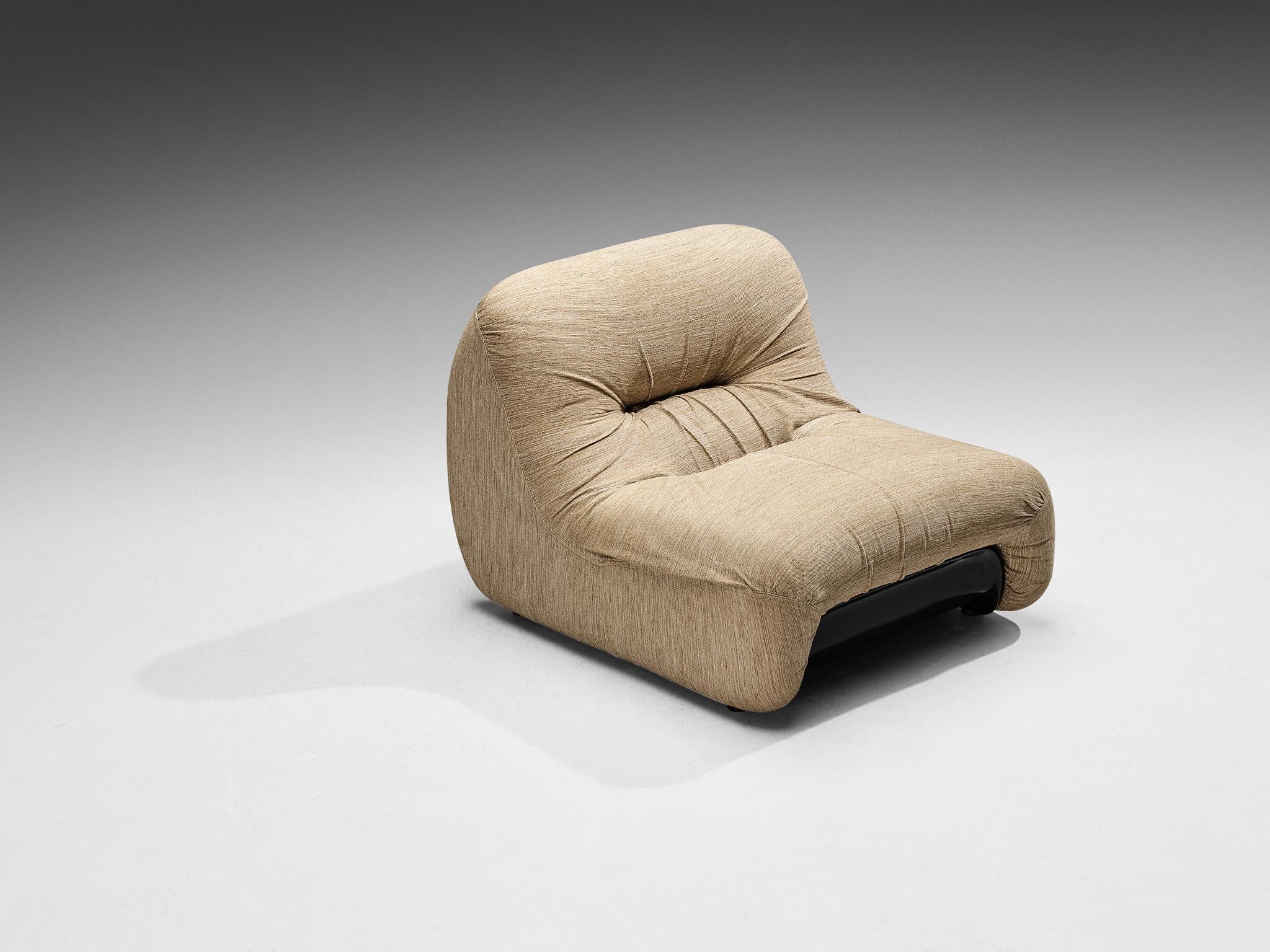 Diego Mattu for 1P 'Malù' Lounge Chair in Beige Upholstery seating Morentz