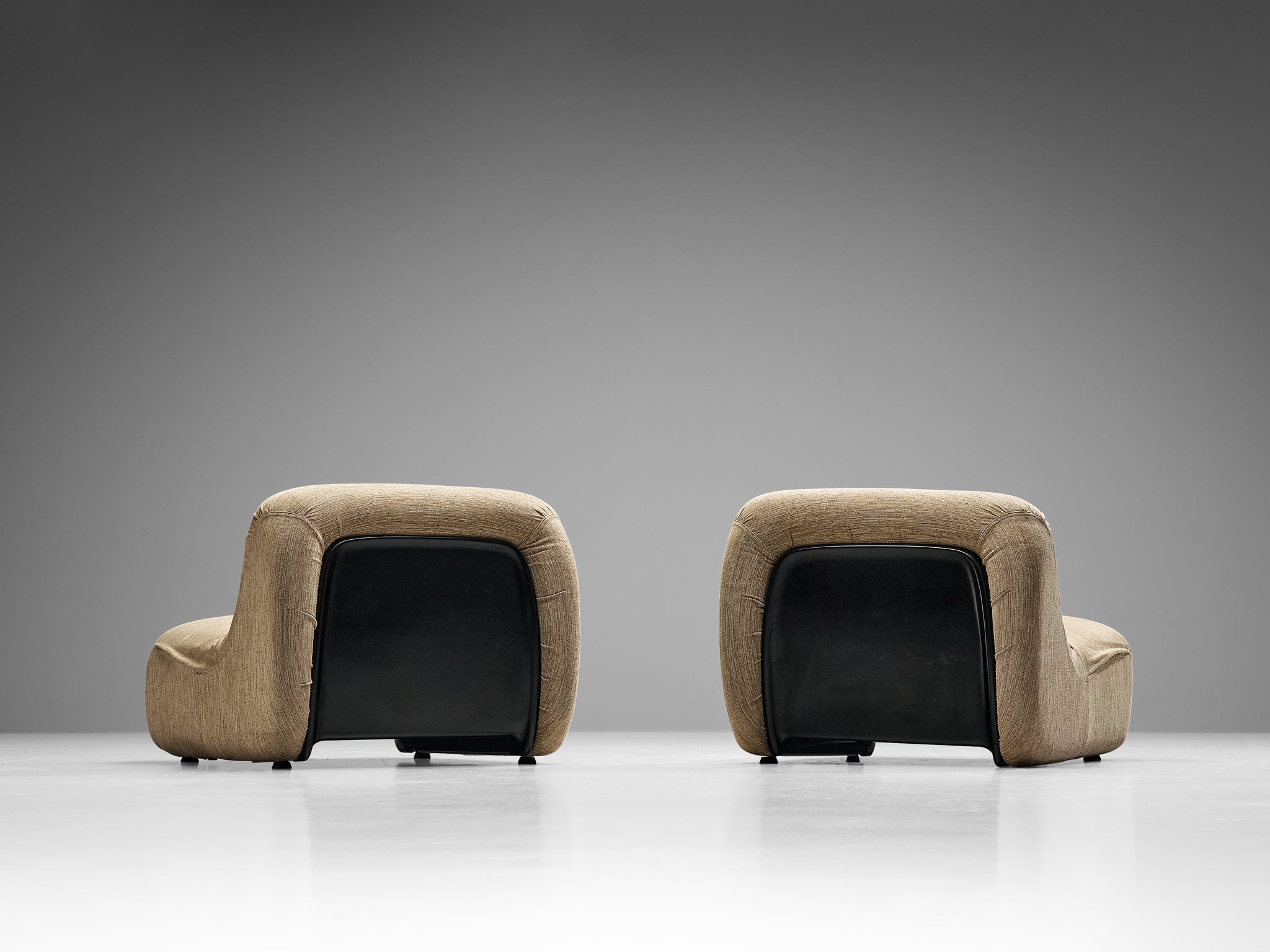 Diego Mattu for 1P Pair of 'Malù' Lounge Chairs in Beige Upholstery seating Morentz