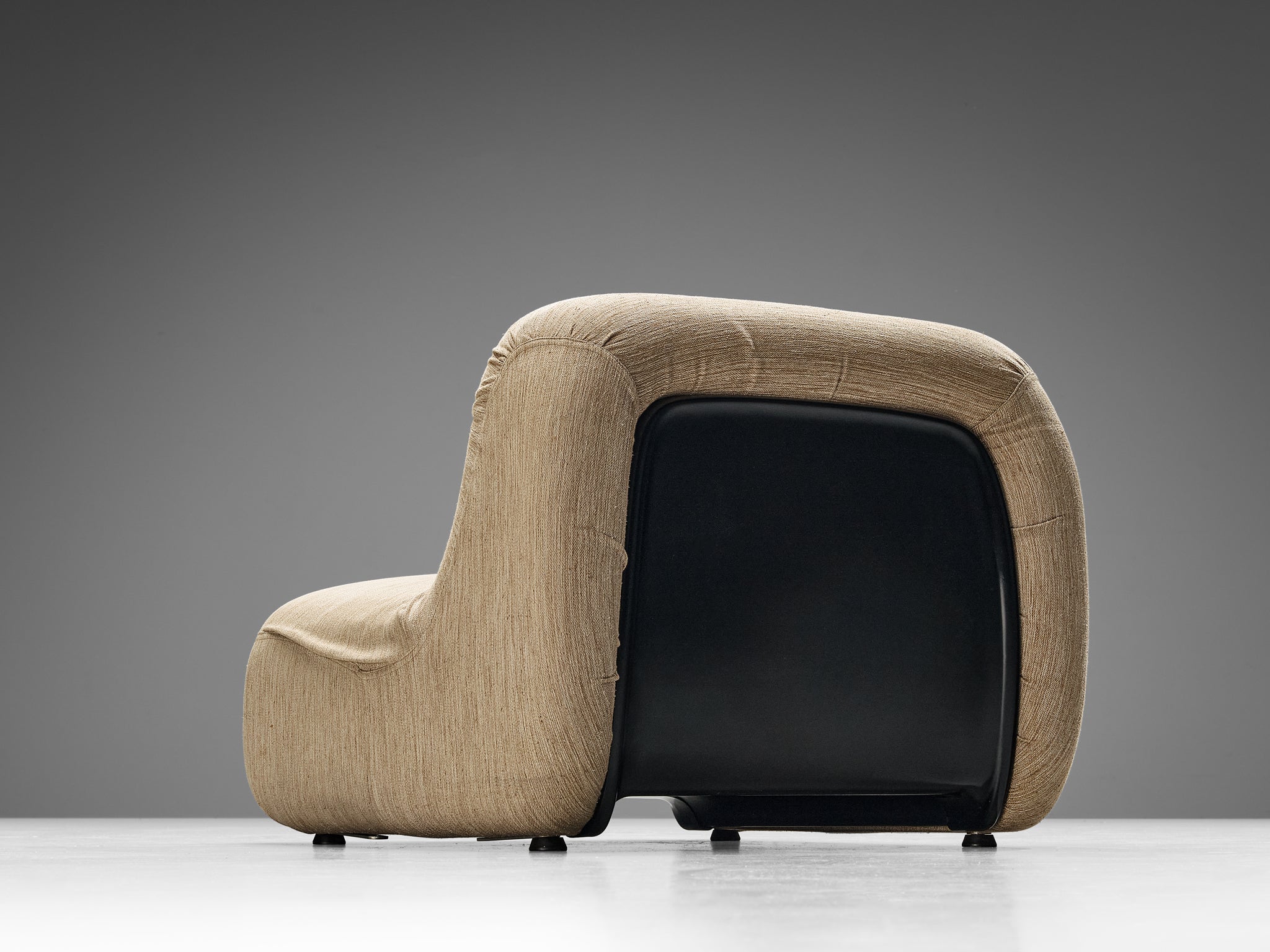 Diego Mattu for 1P Pair of 'Malù' Lounge Chairs in Beige Upholstery seating Morentz