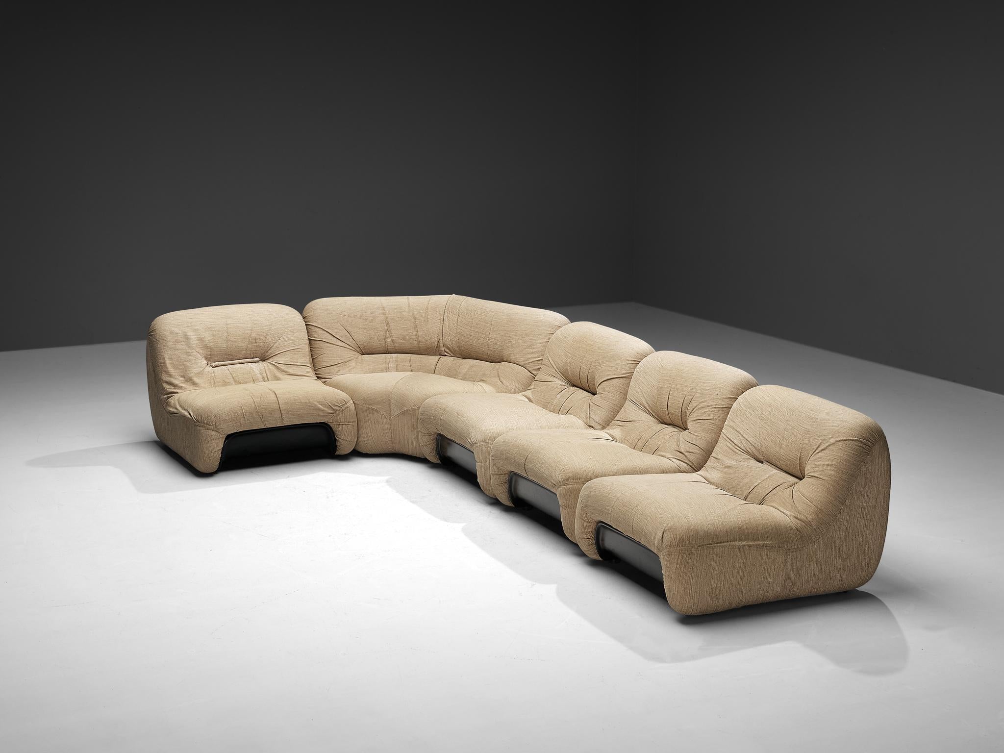 Diego Mattu for 1P 'Malù' Modular Sofa in Beige Upholstery seating Morentz