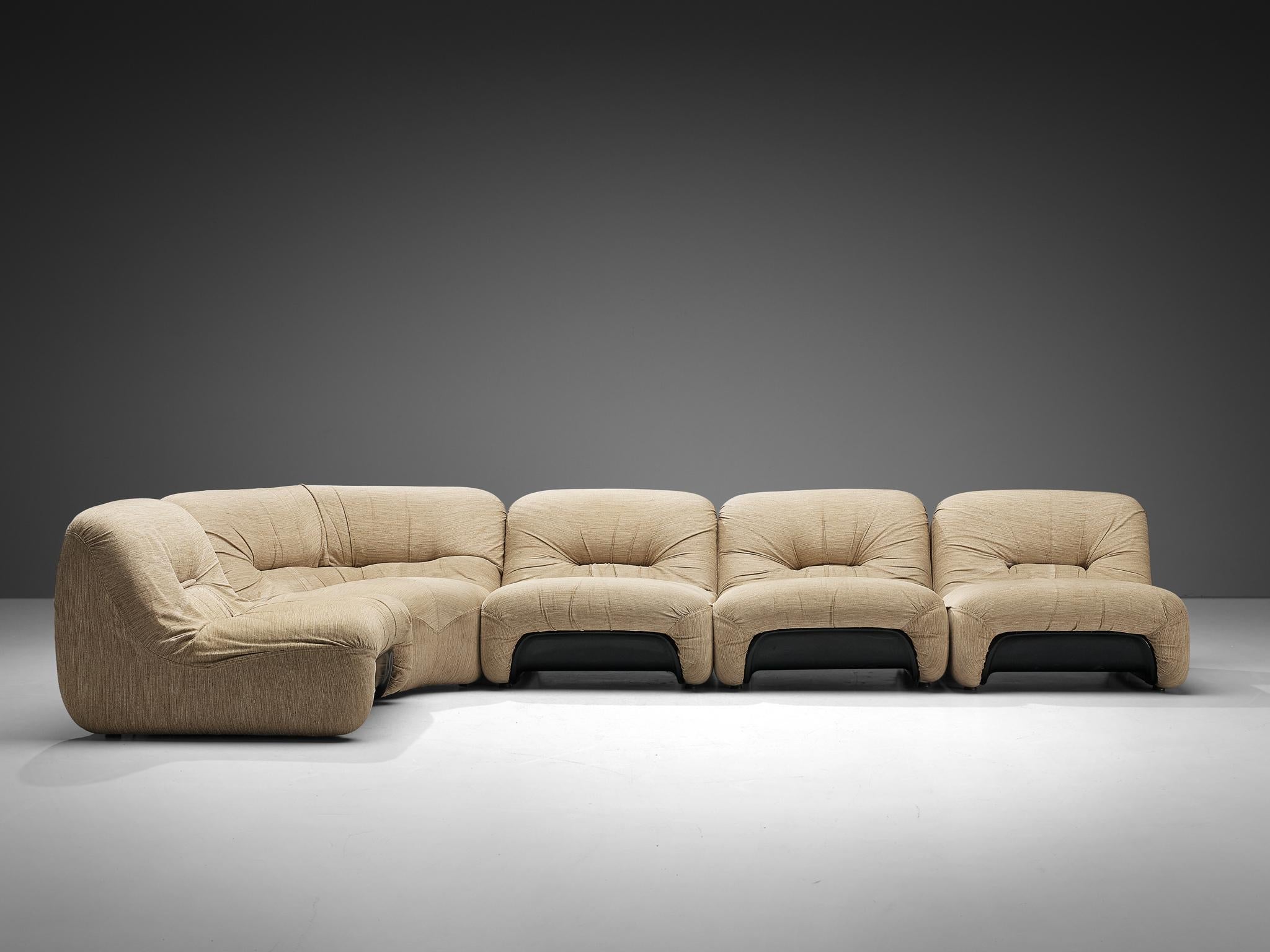 Diego Mattu for 1P 'Malù' Modular Sofa in Beige Upholstery seating Morentz